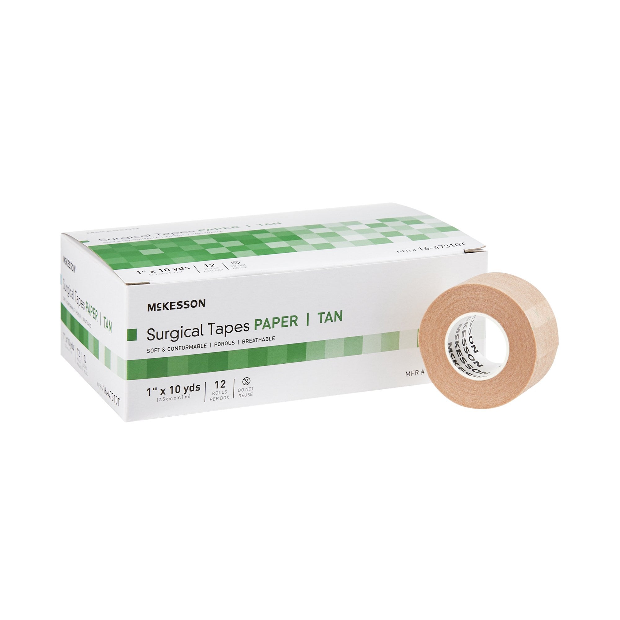 1055584 - McKesson - McKesson Medical Tape Tan 1 in X 10 yd Paper, 16-47310T, Case of 144, (CS)