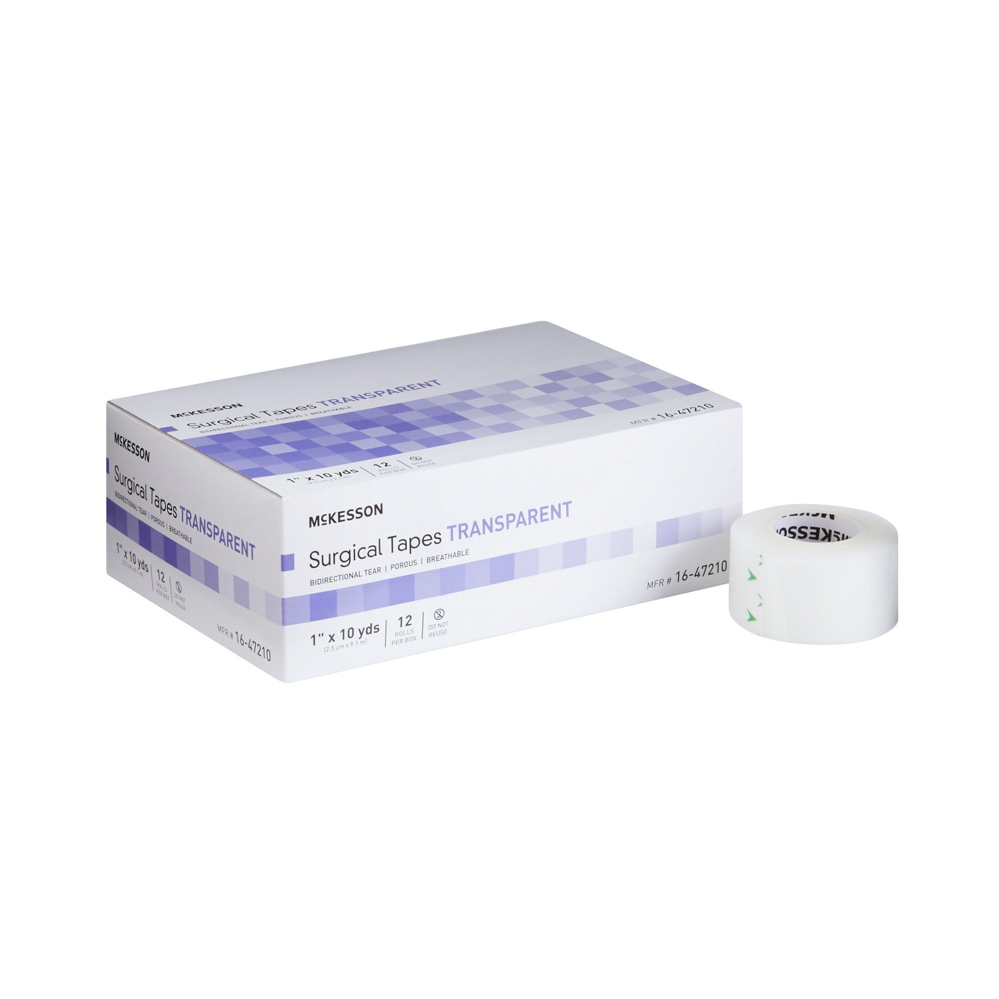 455537 - McKesson - McKesson Medical Tape Transparent 1 in X 10 yd Plastic, 16-47210, Case of 144, (CS)