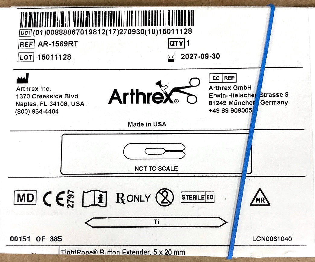 AR-1589RT - ARTHREX - TightRope button extender., (BX/1)