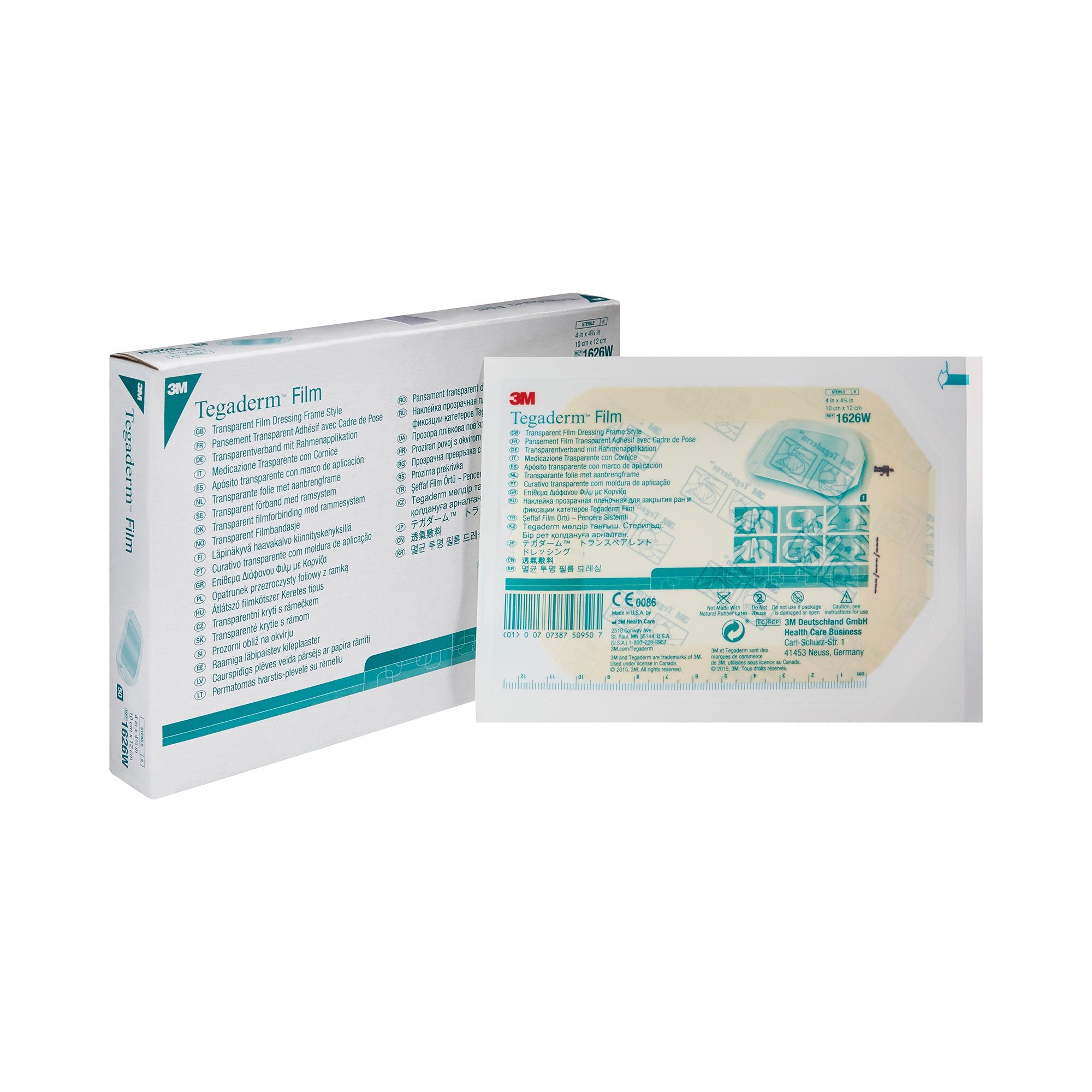 121652 - Tegaderm - 3M Tegaderm Transparent Film Dressing 4 X 4-3/4 Inch Frame Style Delivery Rectangle Sterile, 1626W, Case of 200, (CS)