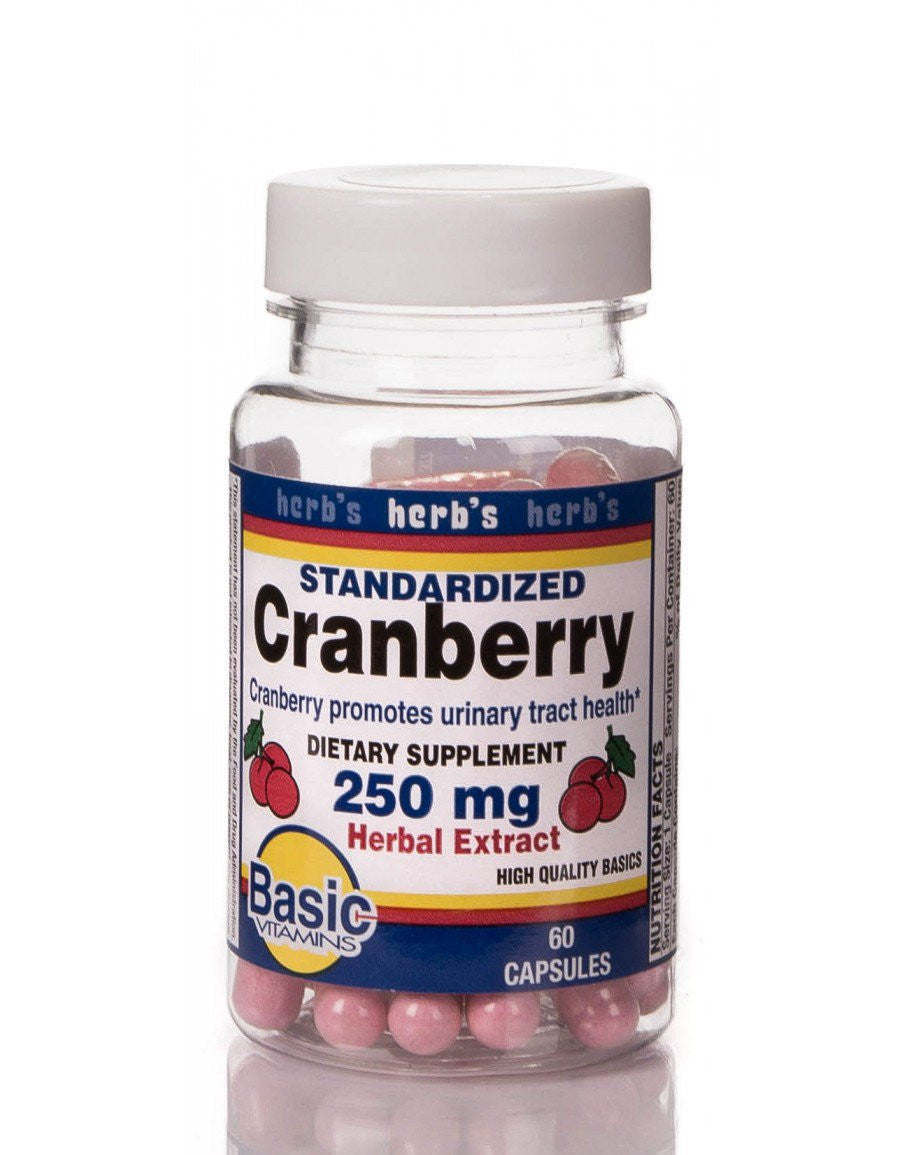 995749 - BASIC - Dietary Supplement Cranberry Extract 250 mg - 30% Strength Capsule 60 Bottle of 1, (BT)