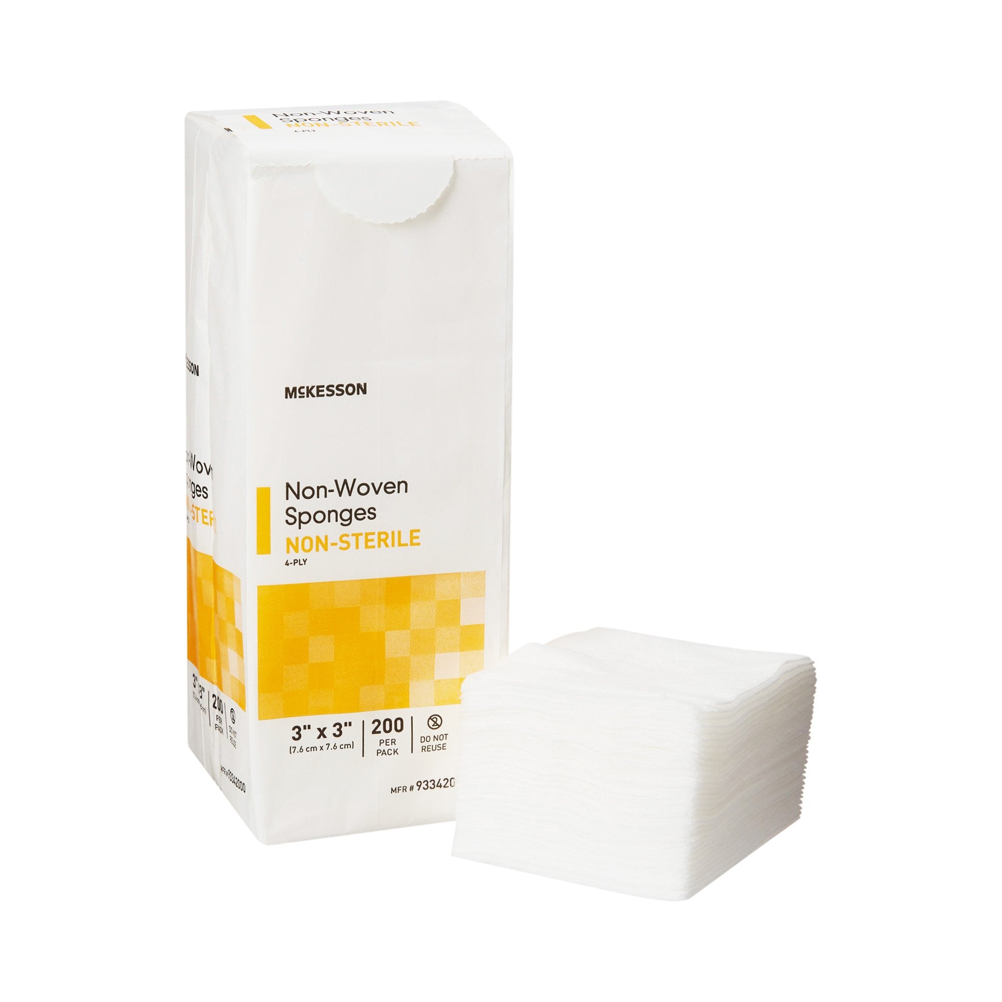 476359 - McKesson - McKesson Nonwoven Sponge 3 X 3 in 4-Ply NonSterile , 93342000, Case of 4000, (CS)