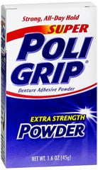 728619 - Super - Denture Adhesive Super Poligrip Powder 1.6 oz. Pack of 1, (EA)