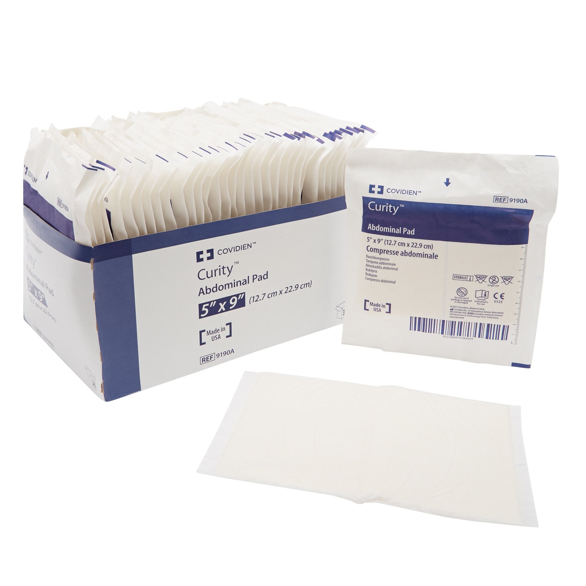 566398 - Curity - Curity Abdominal Pad 5 X 9 Inch Sterile 1 per Pack, 9190A, Case of 432, (CS)