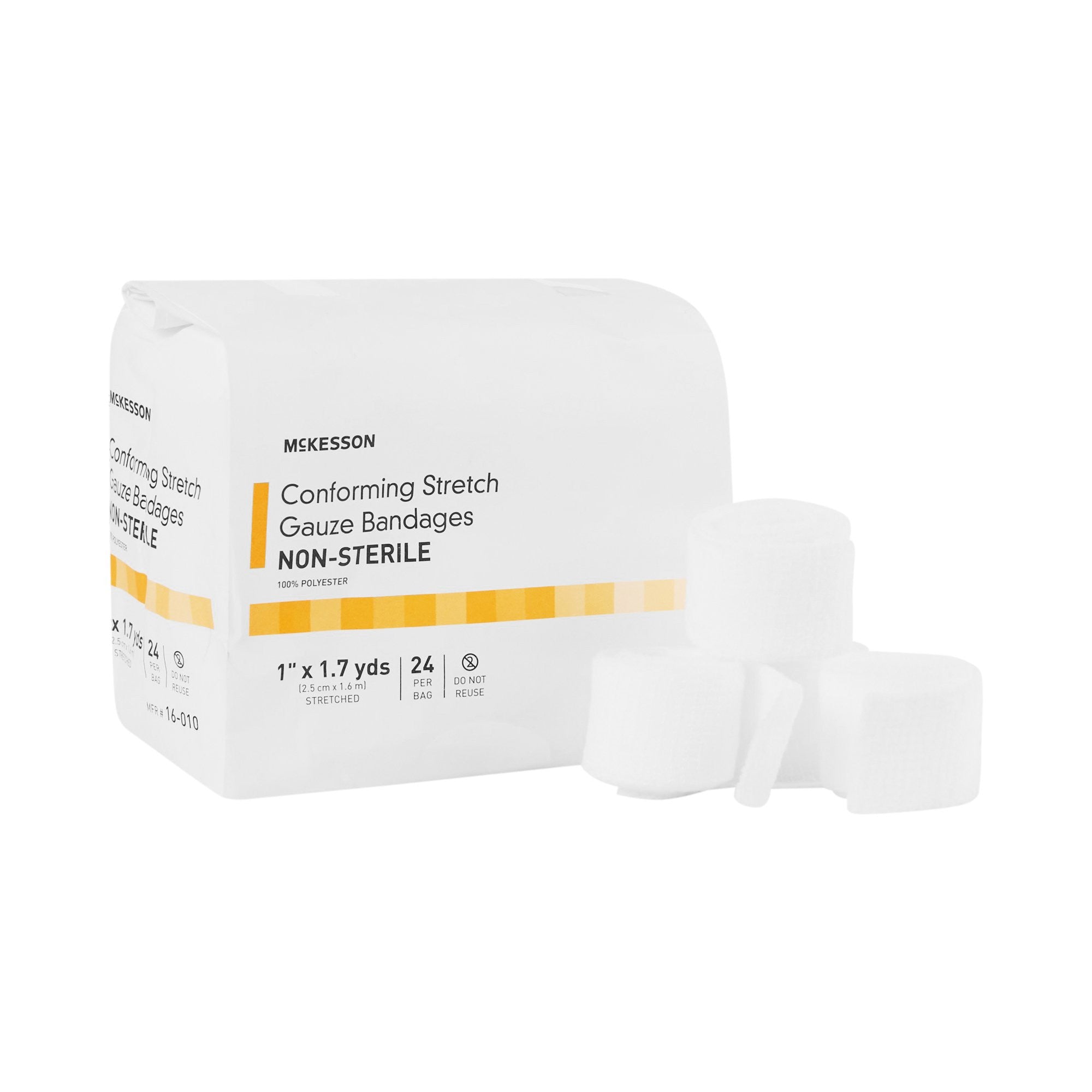 993036 - McKesson - McKesson Conforming Bandage 1 in X 1-7/10 Yard NonSterile , 16-010, Case of 96, (CS)