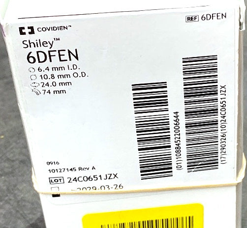 6DFEN - COVIDIEN - Tracheostomy Tube Cuffed with Disposable Inner Cannula,Fenestrated, (BX/1)