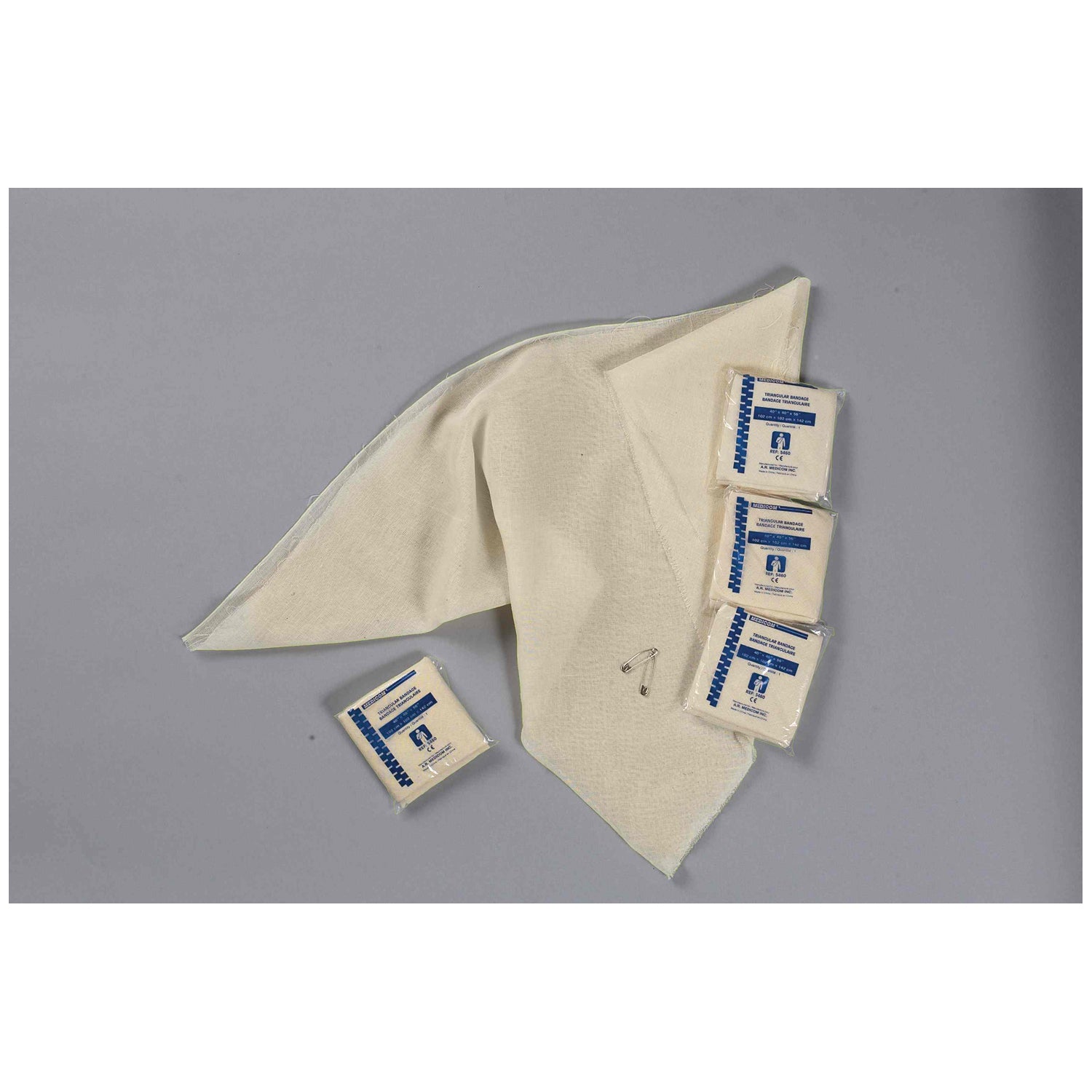 5460 - AMD-Medicom - Triangular Bandage with Safety Pins, 40" x 40" x 56", Strong Muslin, 12/pk, 20 pk/cs    , cs