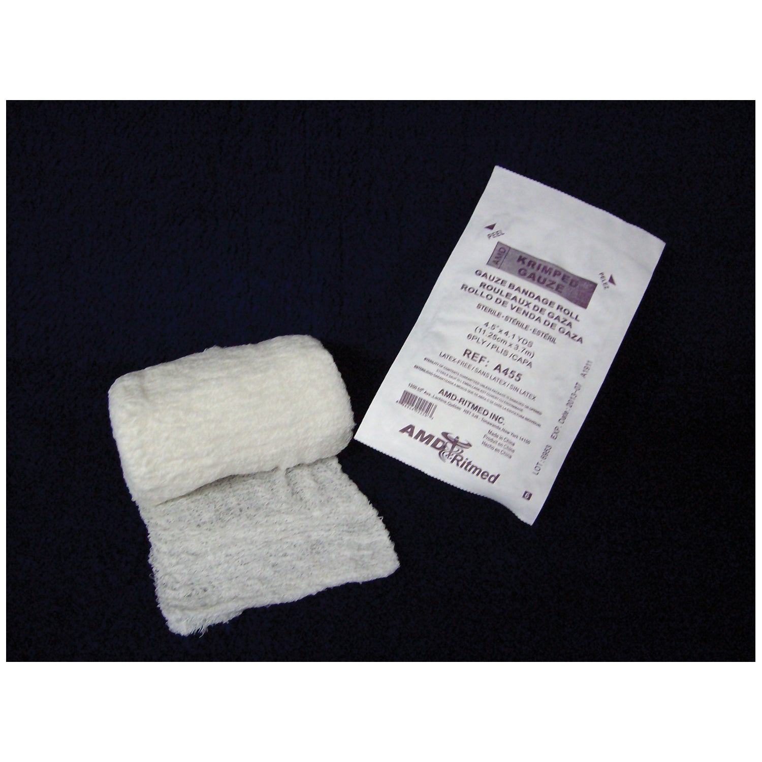 A454 - AMD-Medicom - Rollo de vendaje de gasa, 4½" x 4,1 yardas, no estéril, 6 capas, 100/caja