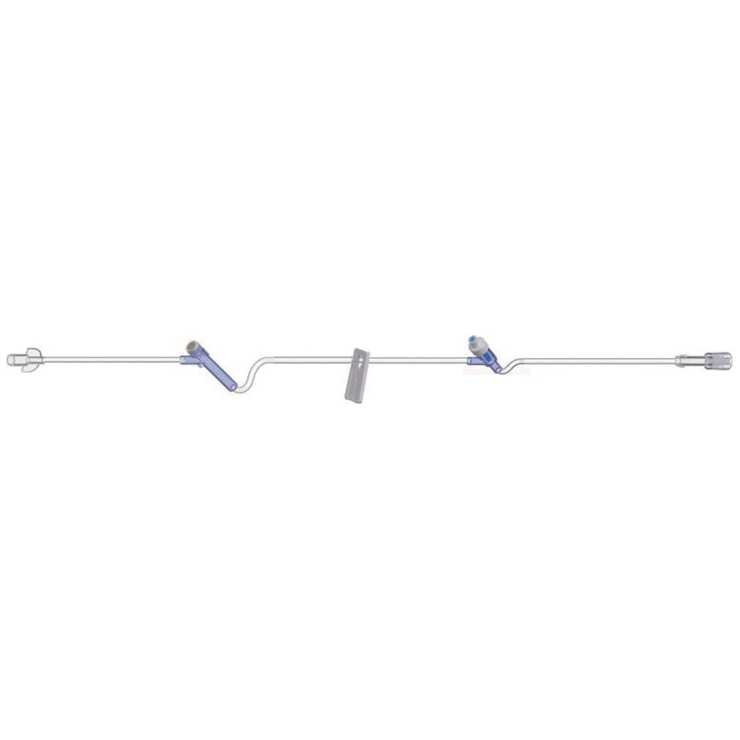 000606 - Amsino International, Inc. - Standard Bore Tubing IV Extension Set, 6" Length, 1.5 mL Priming Volume, Female Luer Lock, 1 Pre-Pierced Y Site, 1 AMSafe Needle-Free Y Site, 1 Slide Clamp, Rotating Male Luer Lock, PE Poly Pouch, 50/cs    , cs