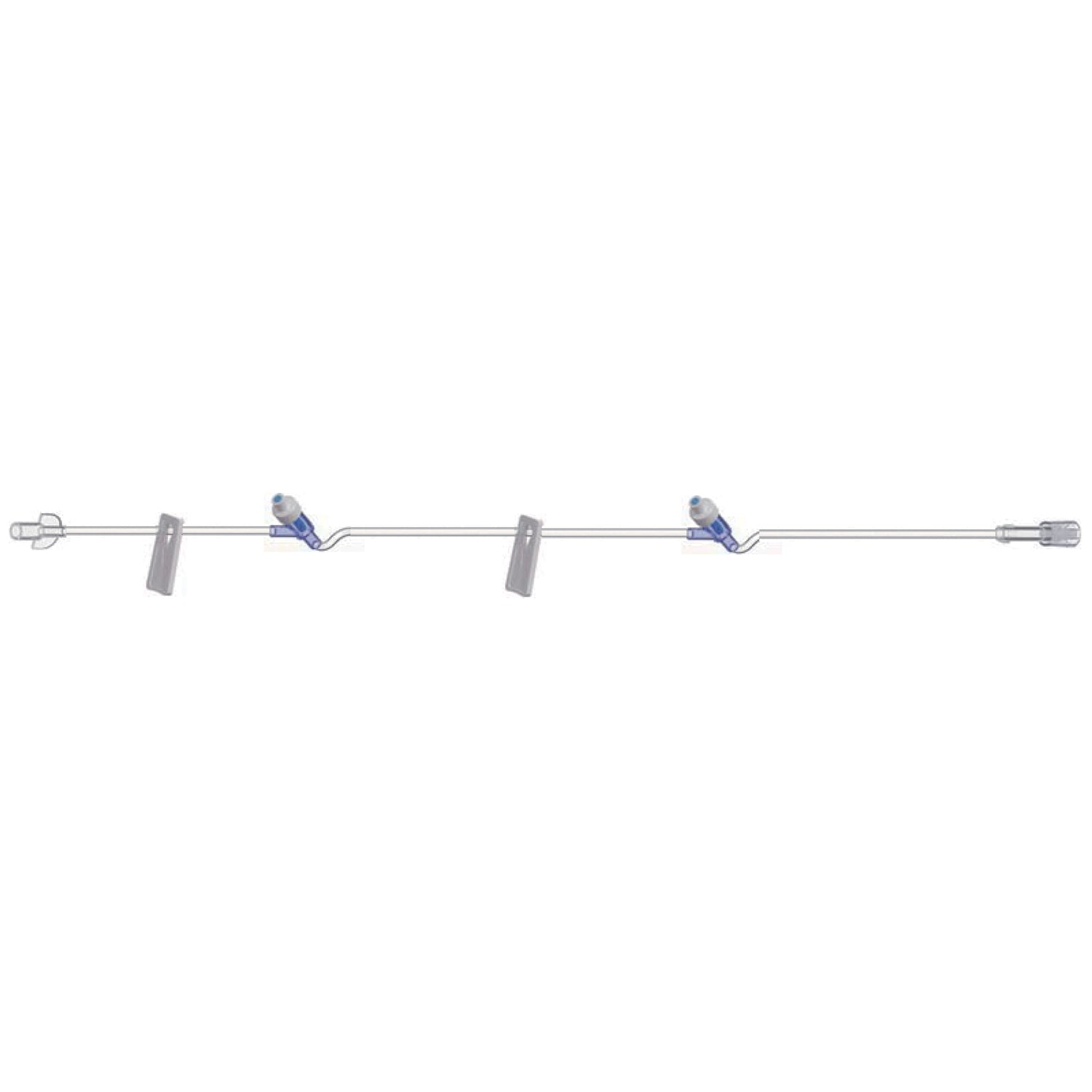 003202 - Amsino International, Inc. - Standard Bore IV Extension Set, 27" Length, 4.9 mL Priming Volume, Female Luer Lock, 2 Slide Clamps, 2 AMSafe Needle-Free Y Sites, Rotating Male Luer Lock, Tyvek Poly Pouch, 50/cs    , cs