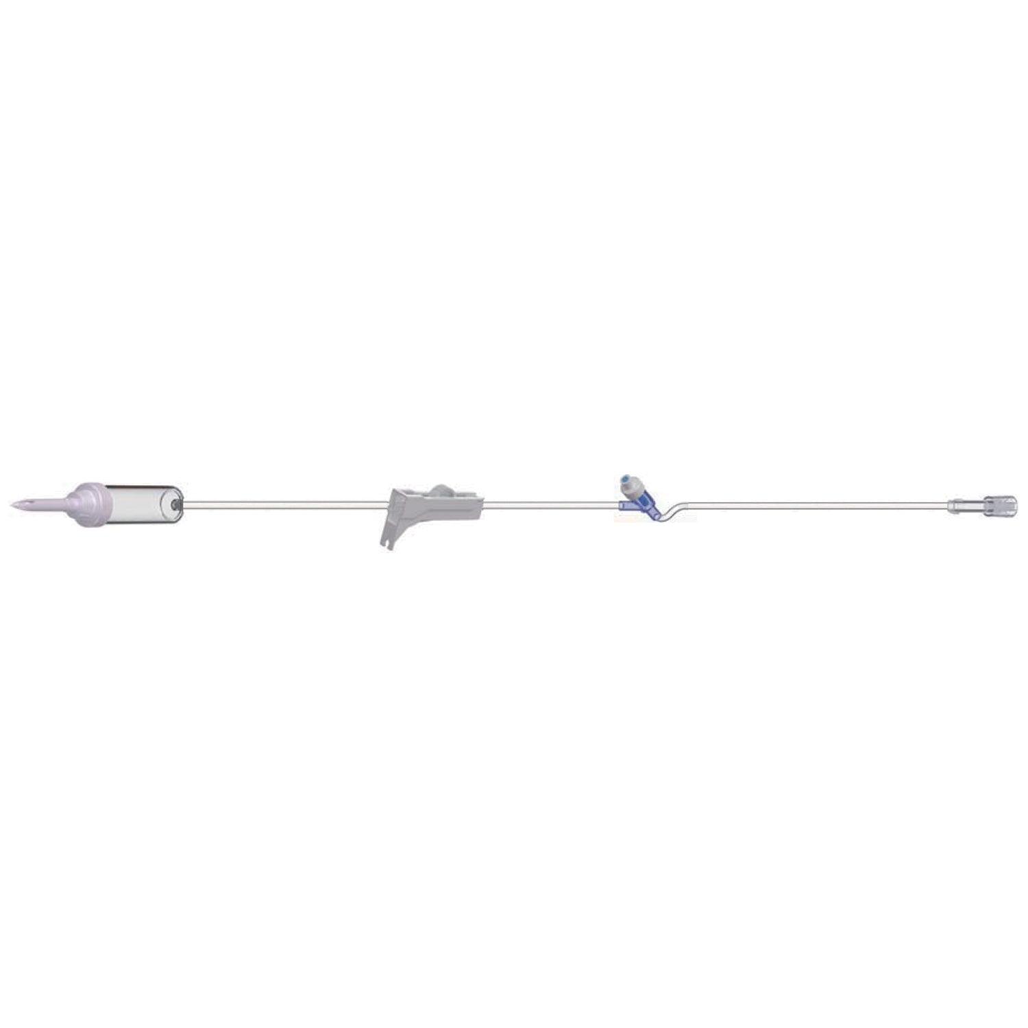 108303 - Amsino International, Inc. - IV Admin Set, 10 Drops Per mL, 83" Length, 17 mL Priming Volume, Non-Vented, Roller Clamp, 1 AMSafe® Needle-Free Y Site, Rotating Male Luer Lock, PE Poly Pouch, 50/cs    , cs
