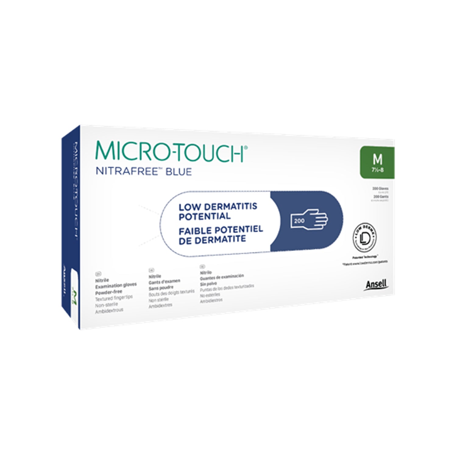 313028070 - Ansell - Exam Gloves, Small, Blue, Powder-Free, Non-Sterile, 200/bx, 10 bx/cs (US Only)    , cs