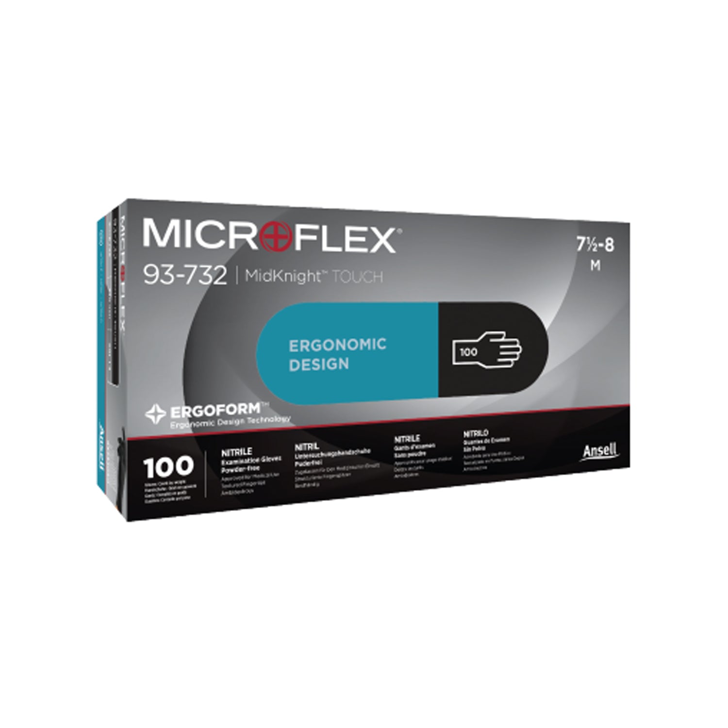 93732090 - Ansell - Exam Glove, Nitrile, Black, Large, 100/bx, 10 bx/cs (US Only)    , cs