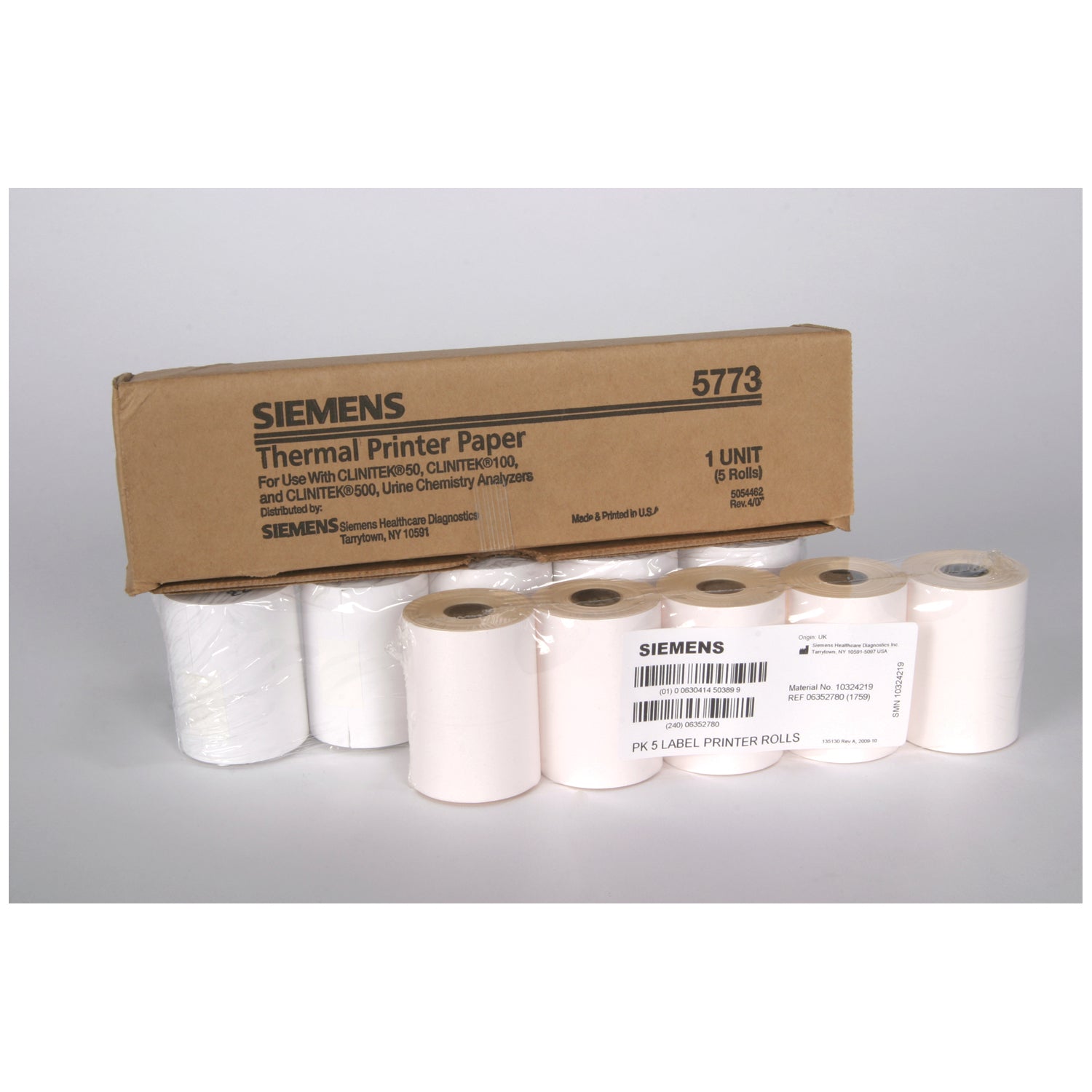 1759 - Siemens Diagnostics - Accessories: Label Printer Paper for the STATUS, 5/pk (10324219) (US Only)    , pk