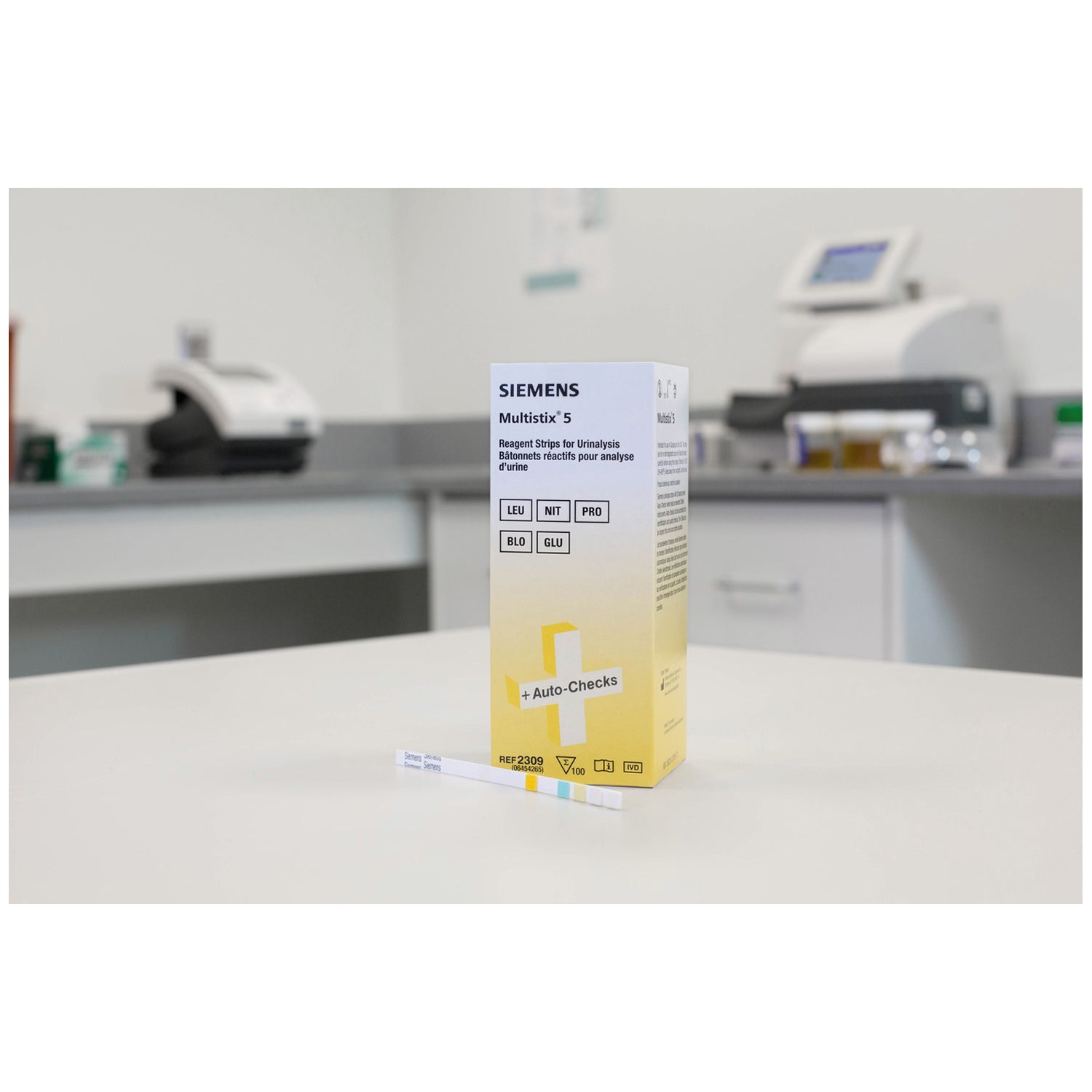 2309 - Siemens Diagnostics - MULTISTIX® 5, tiras reactivas, exentas de CLIA, 100/botella (10337415) (El plazo de caducidad mínimo es de 90 días) (El artículo no se puede devolver) (Solo EE. UU.) , botella