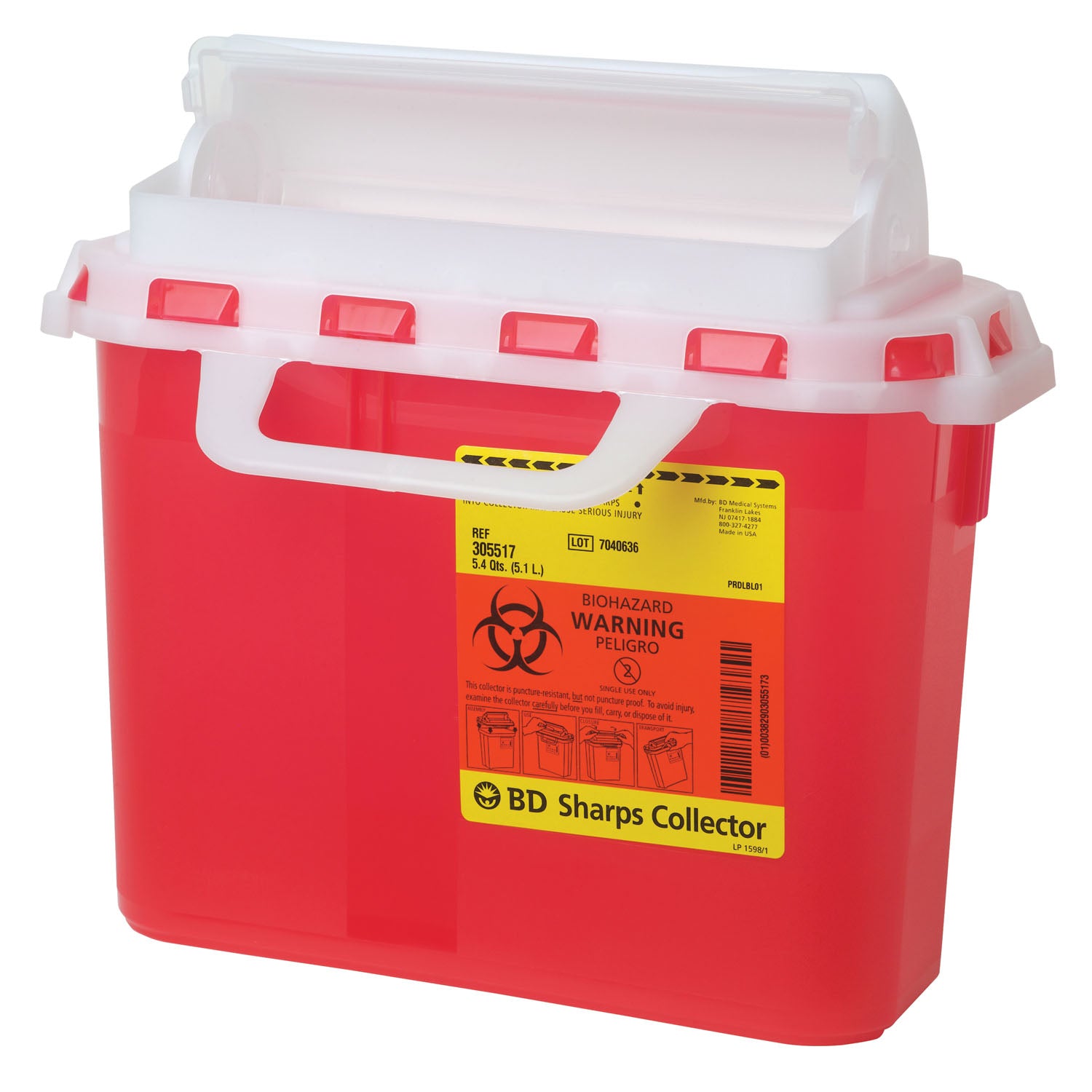 305435 - BD - Sharps Collector, 2 & 3 Gallon, Next Generation, Counter Balanced Door, Red, 10/cs (Continental US Only) (Drop Ship Requires Pre-Approval)    , cs