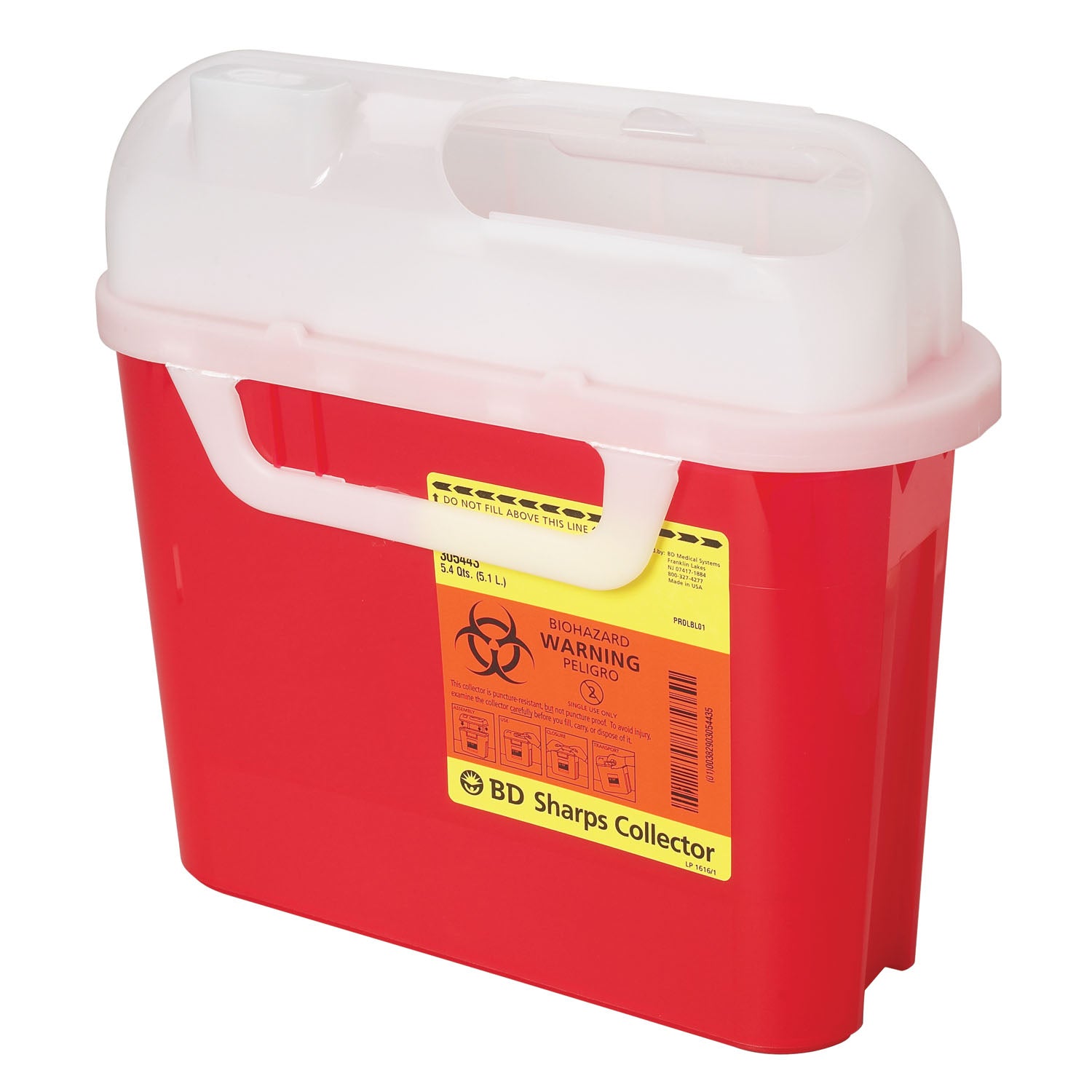 305425 - BD - Sharps Collector, 5.4 Qt, Side Entry, Counter Balanced Door, Pearl, 12/cs (16 cs/plt) (Continental US Only) (Drop Ship Requires Pre-Approval)    , cs