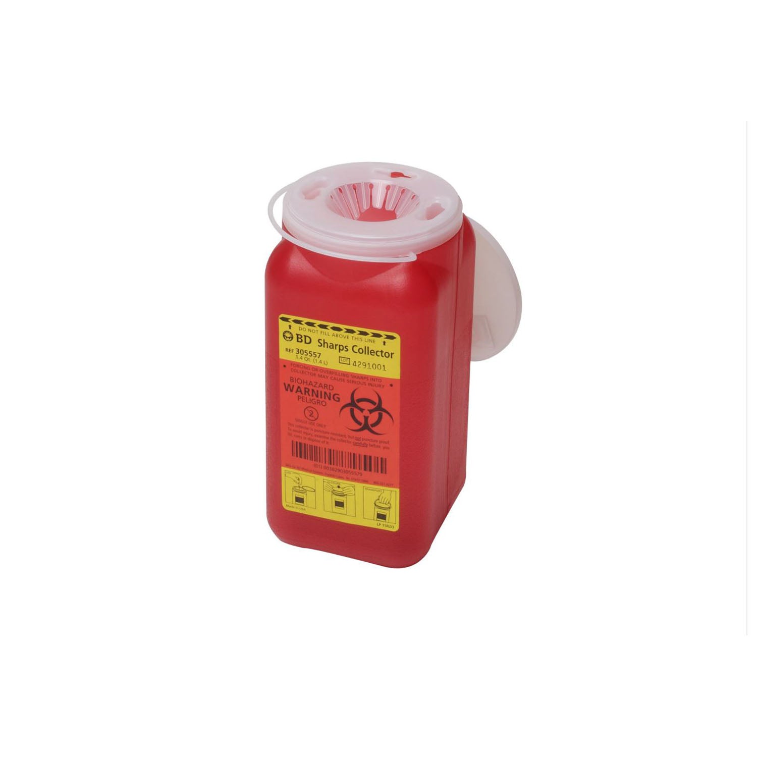 305557 - BD - Sharps Collector, 1.4 Qt, Small, Red, 36/cs (Continental US Only) (Item is on allocation.  Supplies may be limited or there may be longer than normal lead times) (Drop Ship Requires Pre-Approval)    , cs
