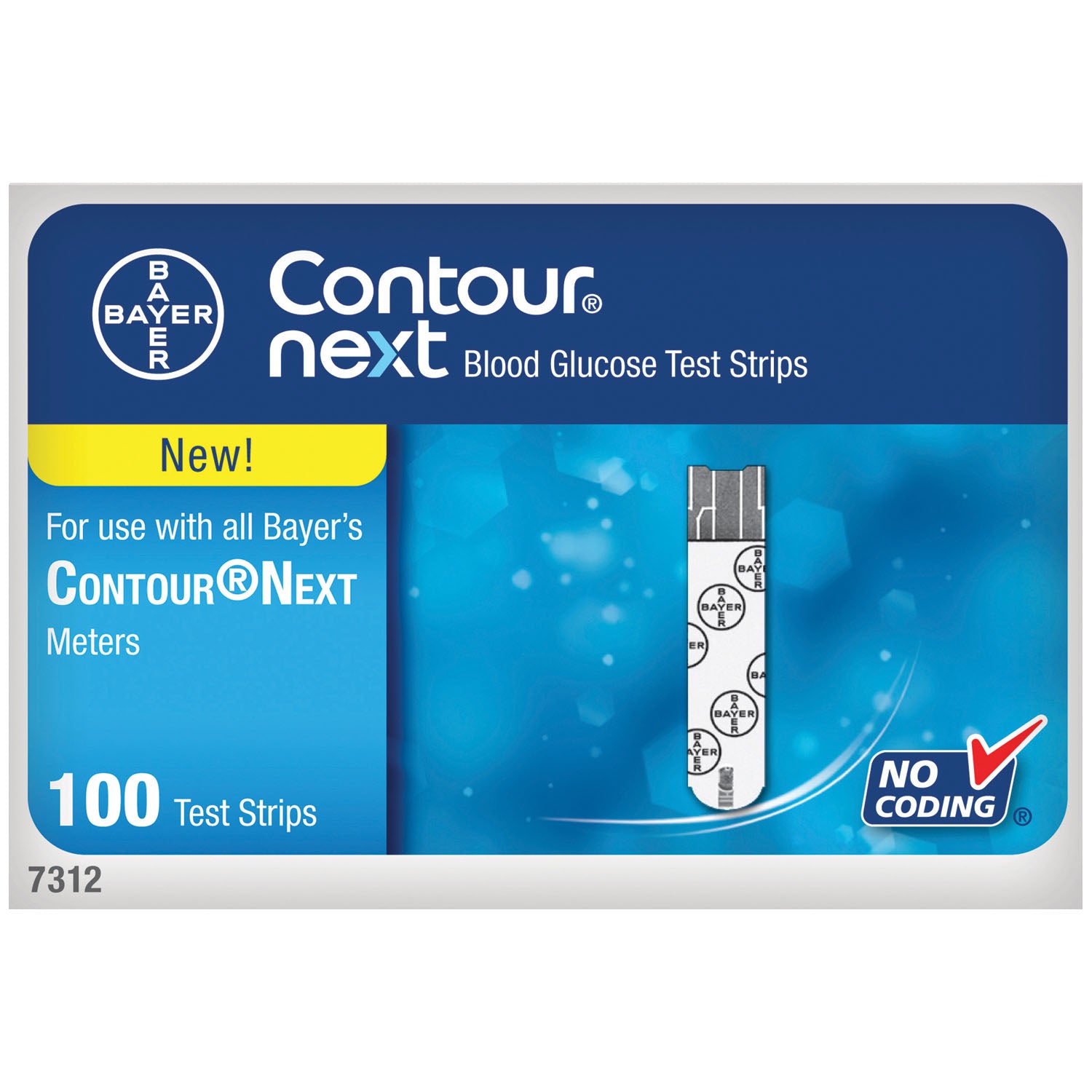 7312 - Ascensia Diabetes Care - Blood Glucose Test Strips, 100/btl (Continental US+HI, PR Only)    , btl