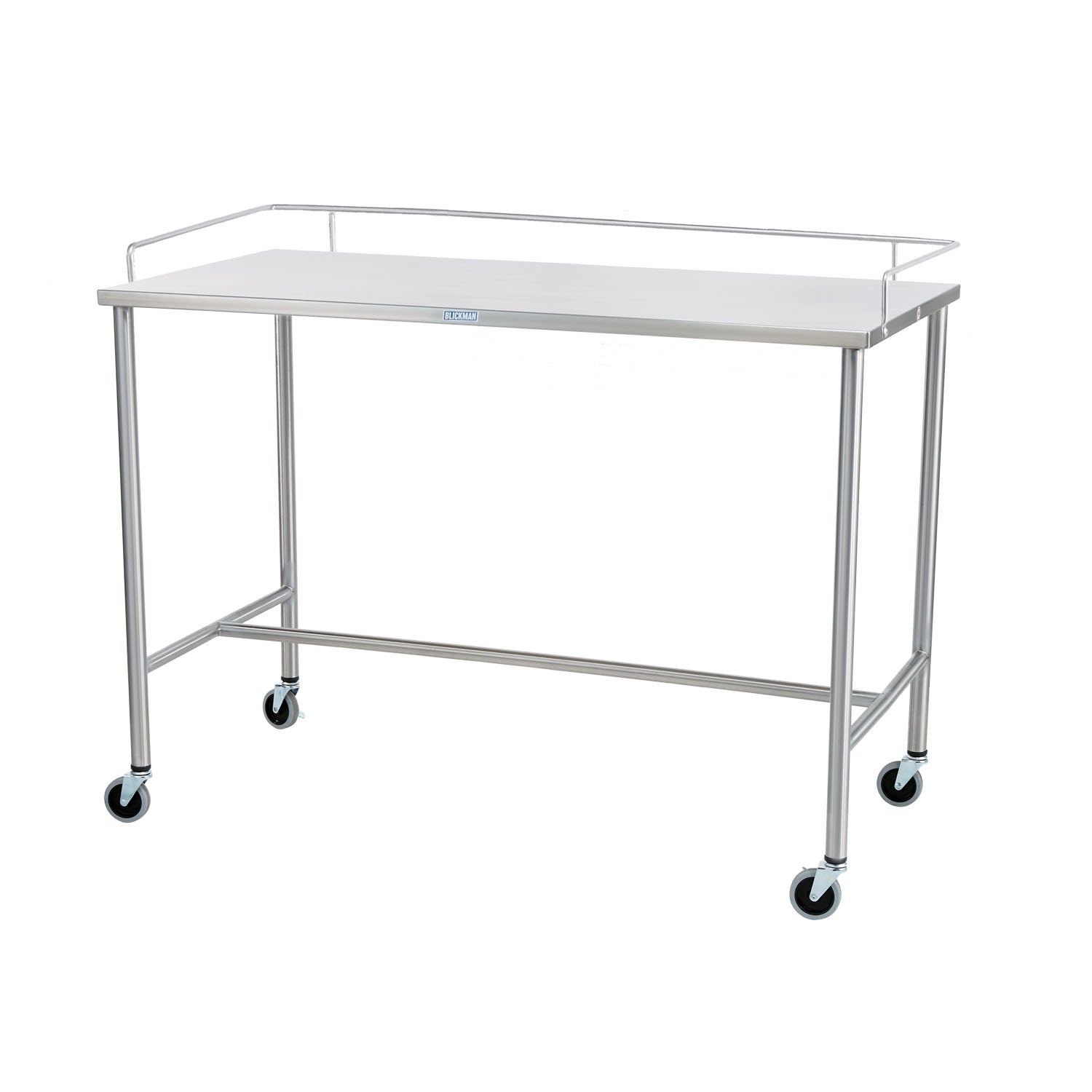 0123026100 - Blickman Industries - Mesa de instrumentos Sawyer de 30" de ancho x 34" de alto x 26" de profundidad con ruedas de 3", freno, barandilla de 3 lados (SOLO ENVÍO DIRECTO), c/u