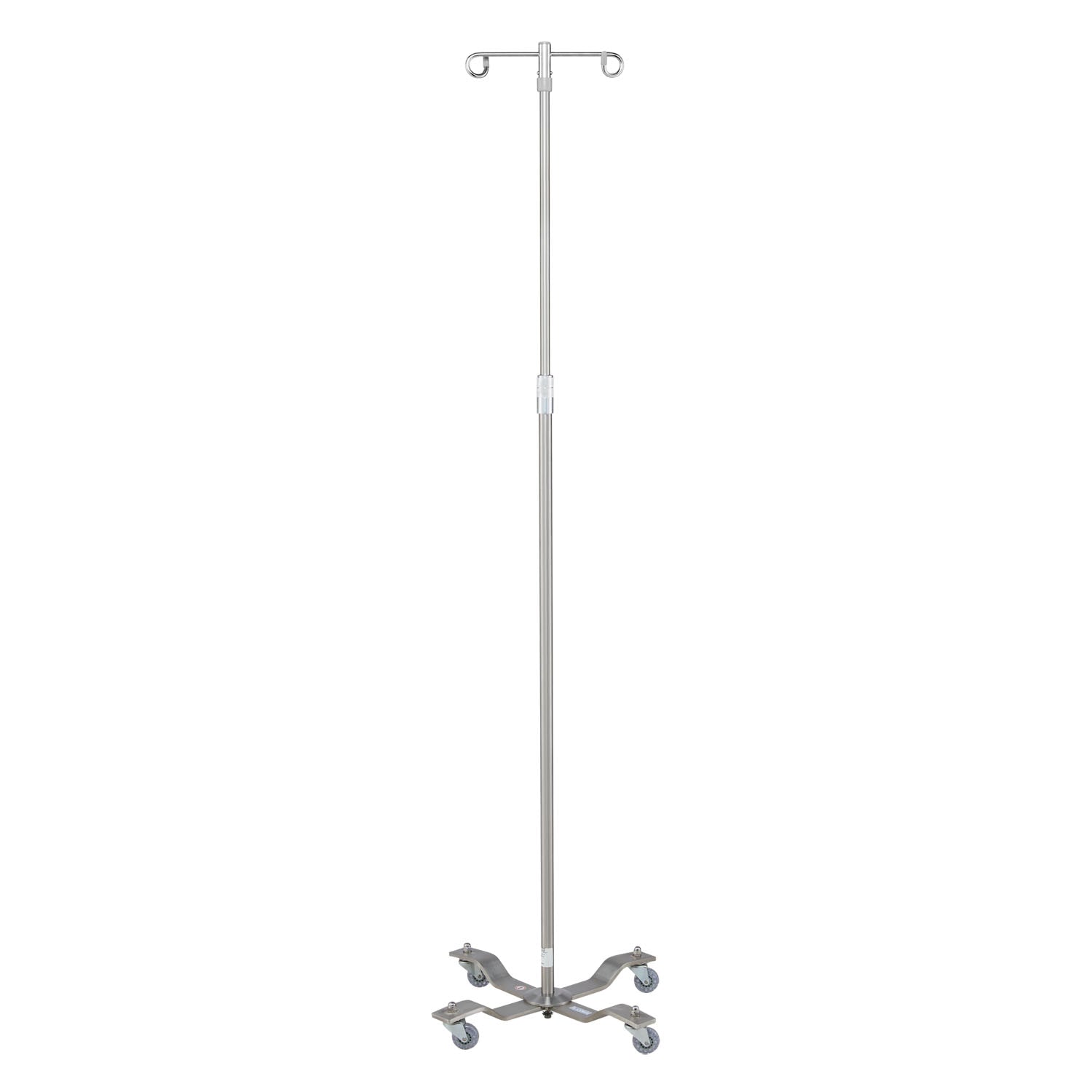 0528890000 - Blickman Industries - IV Stand, 2 Hook, Twist Lock, 4 Leg, 21 1/4" Diameter Stainless Steel Low Center of Gravity Welded Base (DROP SHIP ONLY)    , ea