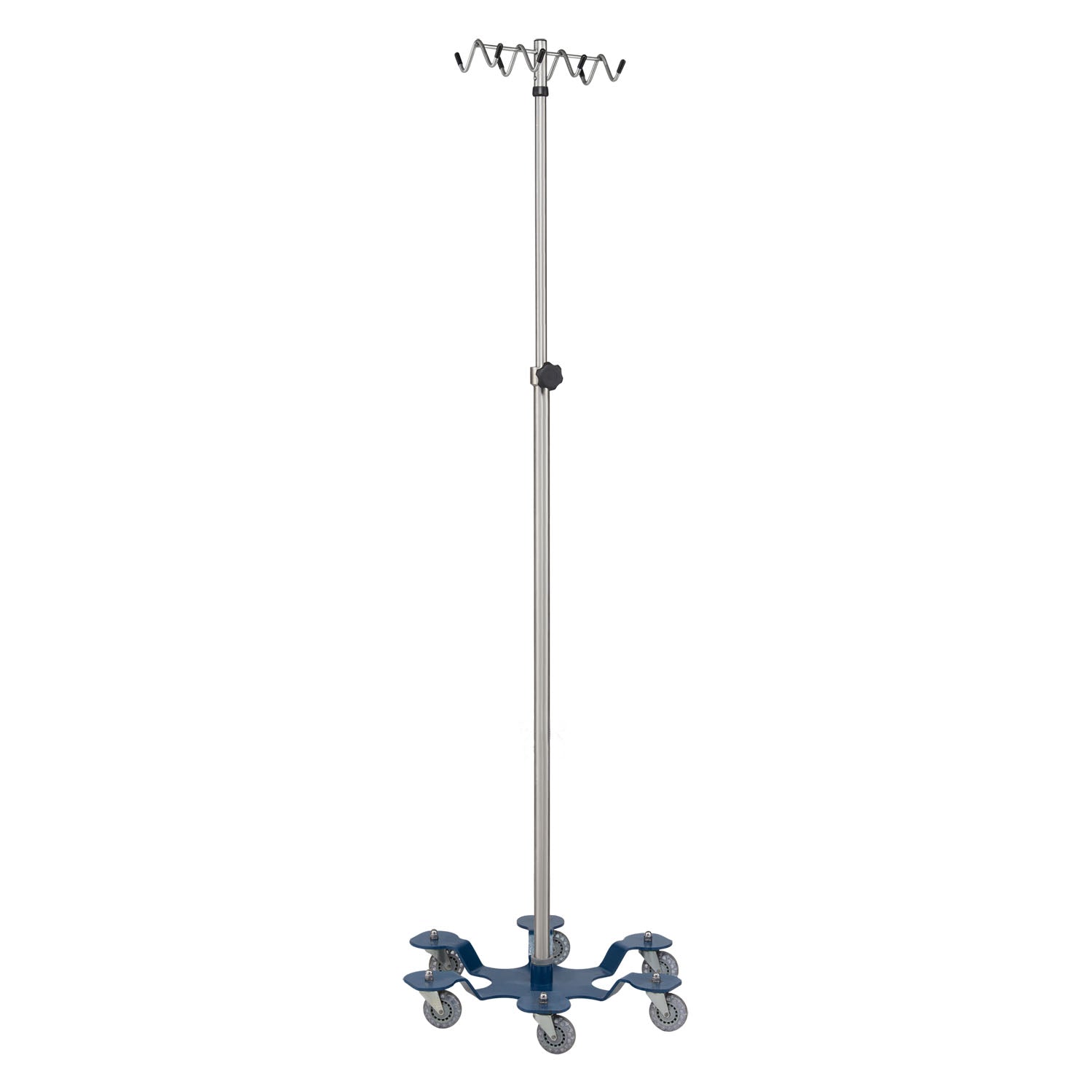 05413700RH - Blickman Industries - IV Stand, Heavy Duty, Rake Hook, 6 Leg, Powder Coated Low Center of Gravity Base Stainless Steel (DROP SHIP ONLY)    , ea