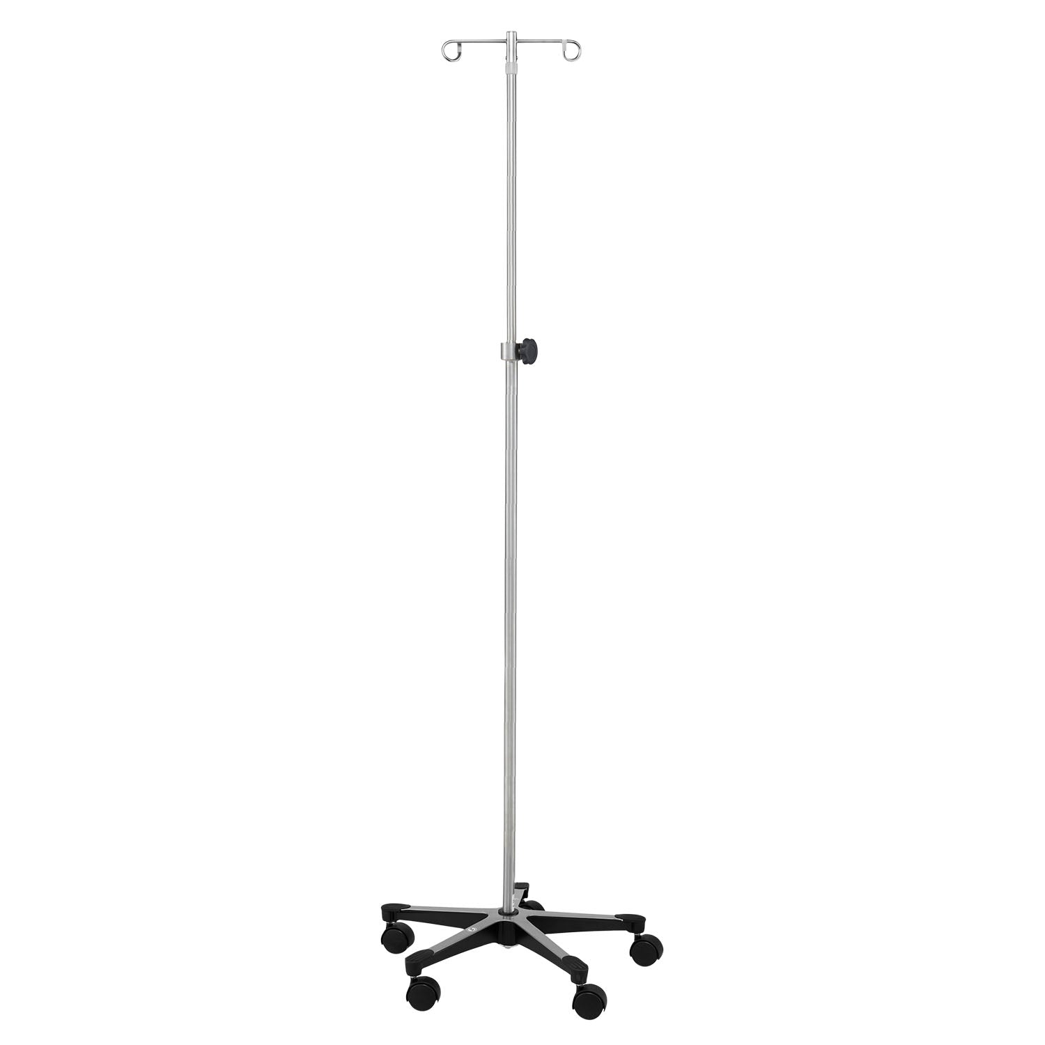 0561315000 - Blickman Industries - IV Stand, 2 Hook, Tru Loc Mechanism, 5 Leg, Cast Aluminum Base (DROP SHIP ONLY)    , ea