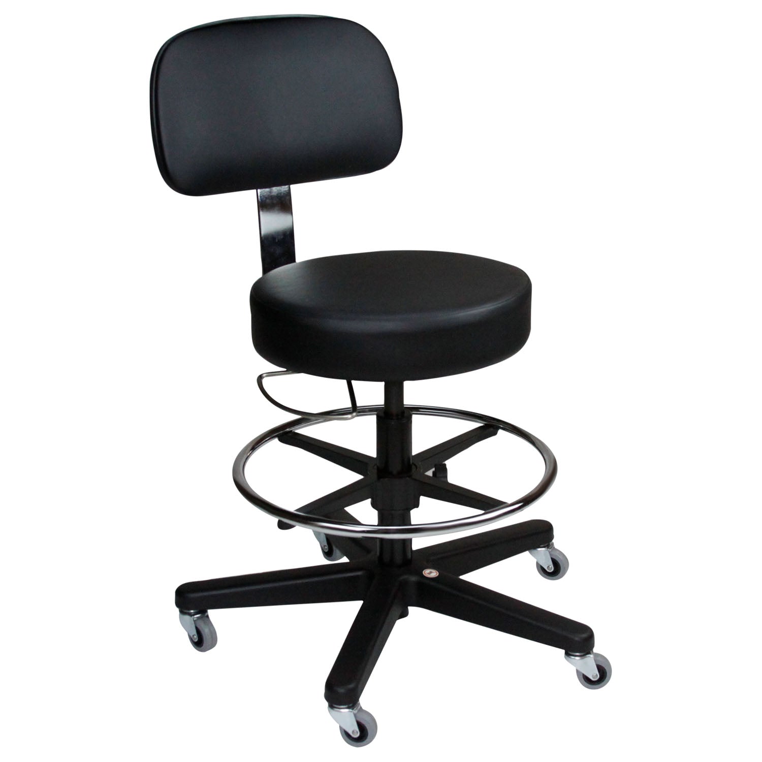1041212125 - Blickman Industries - Deluxe Pneumatic Exam Stool, Black, (5) Leg, Black Composite Base (DROP SHIP ONLY)    , ea