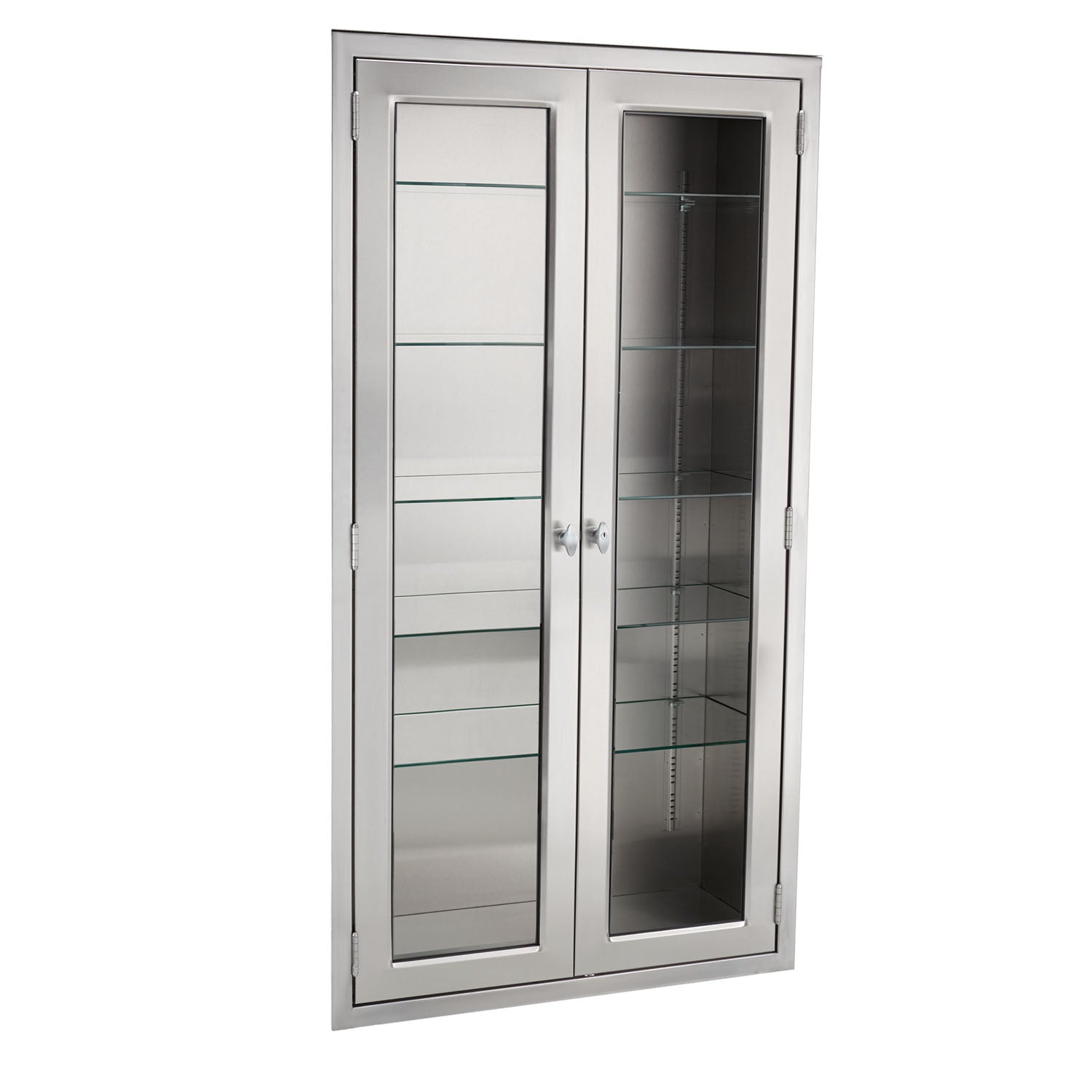 1713747000 - Blickman Industries - Equipment and Supplies Cabinet 47"W x 60"H x 18"D Supplies Cabinet, Glass Door, (3) Stainless Steel Adjustable Shelves (DROP SHIP ONLY)    , ea