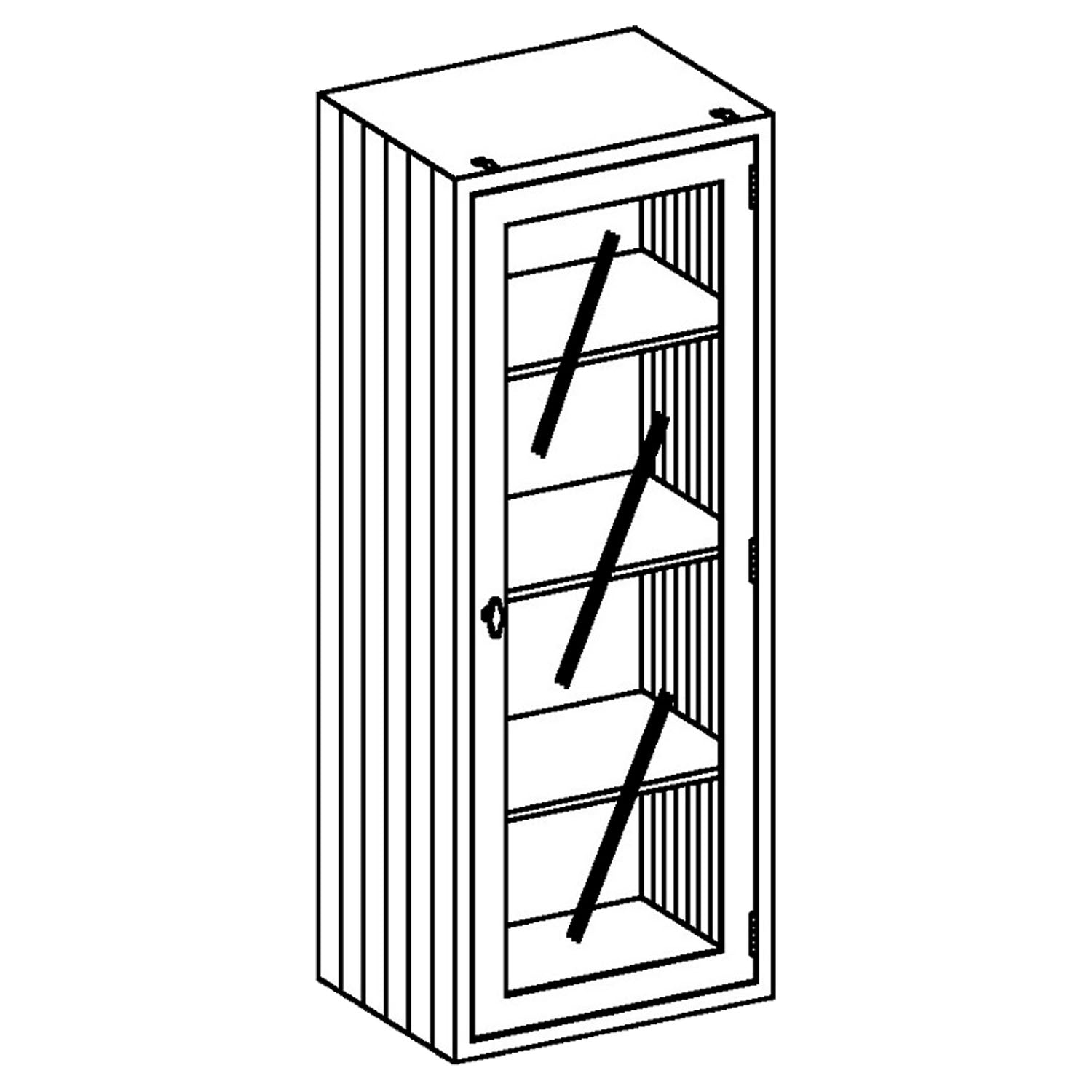 1716724000 - Blickman Industries - Equipment and Supplies Cabinet 24 1/8"W x 60"H x 18"D Supplies Cabinet, Right Glass Door, (3) Stainless Steel Adjustable Shelves (DROP SHIP ONLY)    , ea