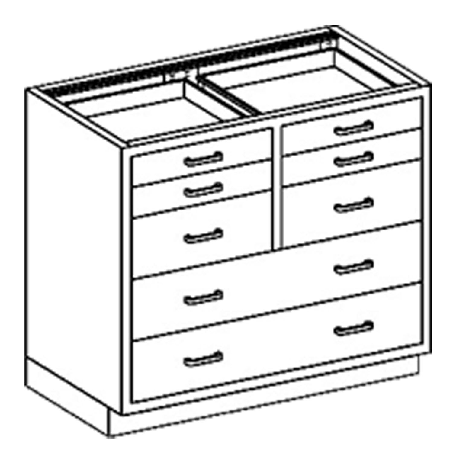 2013235002 - Blickman Industries - Gabinete base de 35" de ancho x 35 3/4" de alto x 22" de profundidad, (4) cajones de 1/8-1/2, 35" de ancho (SOLO ENVÍO DIRECTO), c/u