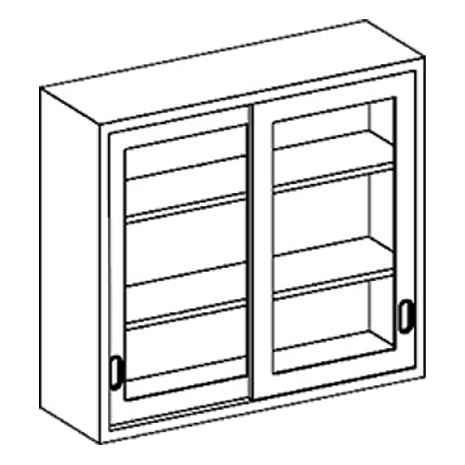 2023035000 - Blickman Industries - Wall Cabinet 35"W x 30"H x 13"D, (2) Stainless Steel Adjustable Shelves, Sliding Glass Door (DROP SHIP ONLY)    , ea