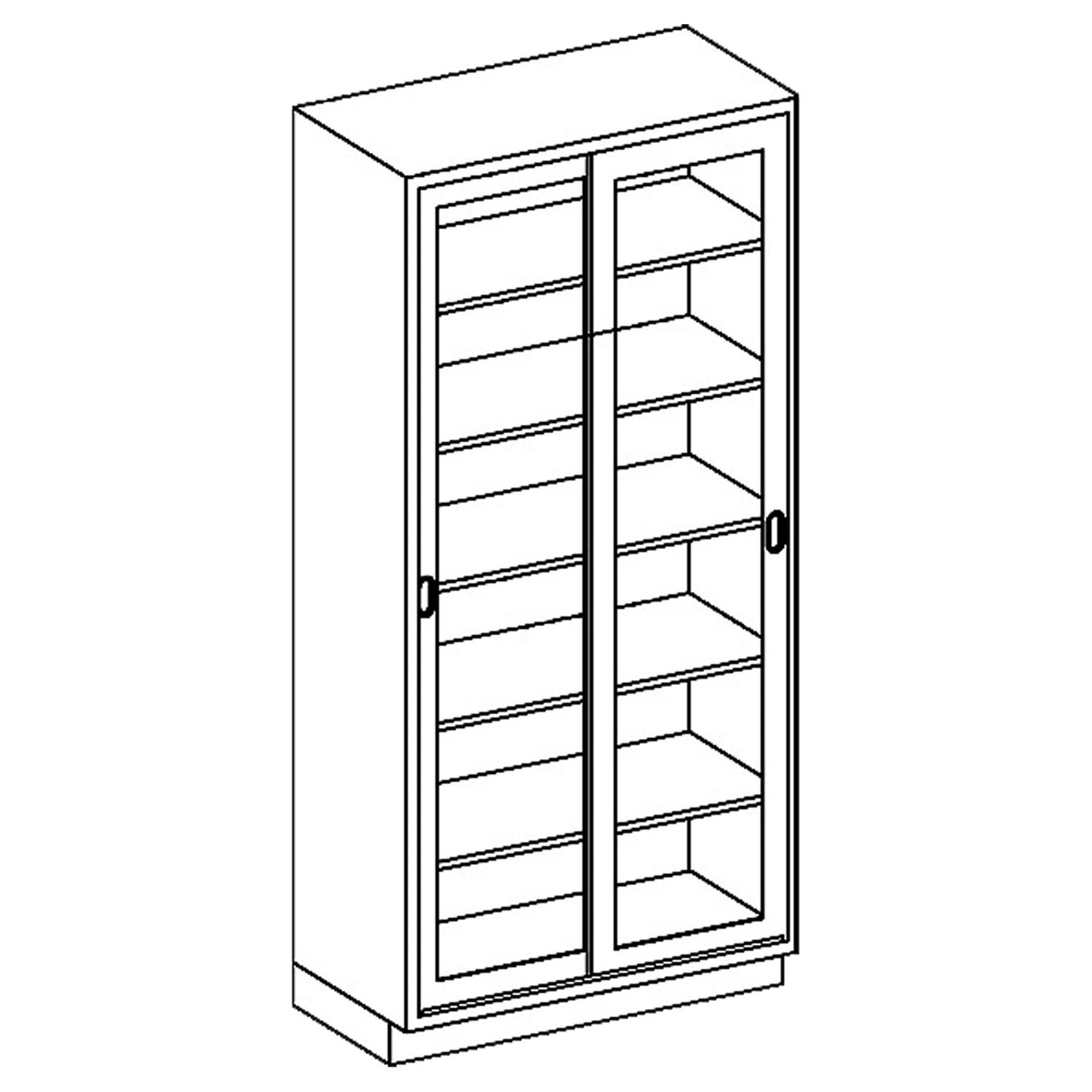 2030635000 - Blickman Industries - High Cabinet 35"W x 84"H x 18"D, (5) Stainless Steel Adjustable Shelves, (1) Sliding Glass Door (DROP SHIP ONLY)    , ea