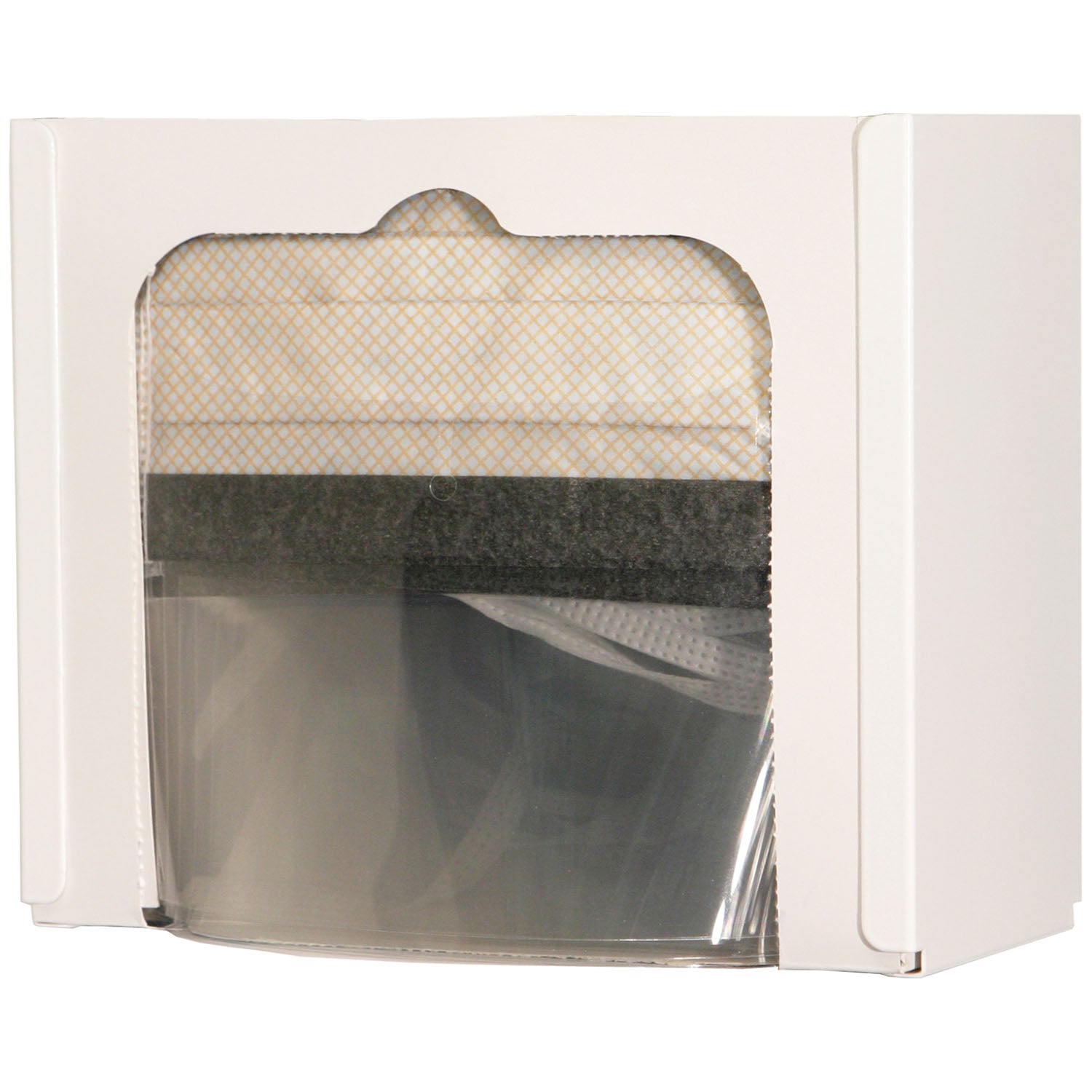 FB-090 - MarketLab, Inc. - Face Mask Dispenser, Shield Style, Holds One Box of Shield Style Face Masks, Keyholes For Wall Mounting, White Powder Coated Steel, 9 1/16"W x 7½"H x 4 1/16"D (Made in USA)    , ea