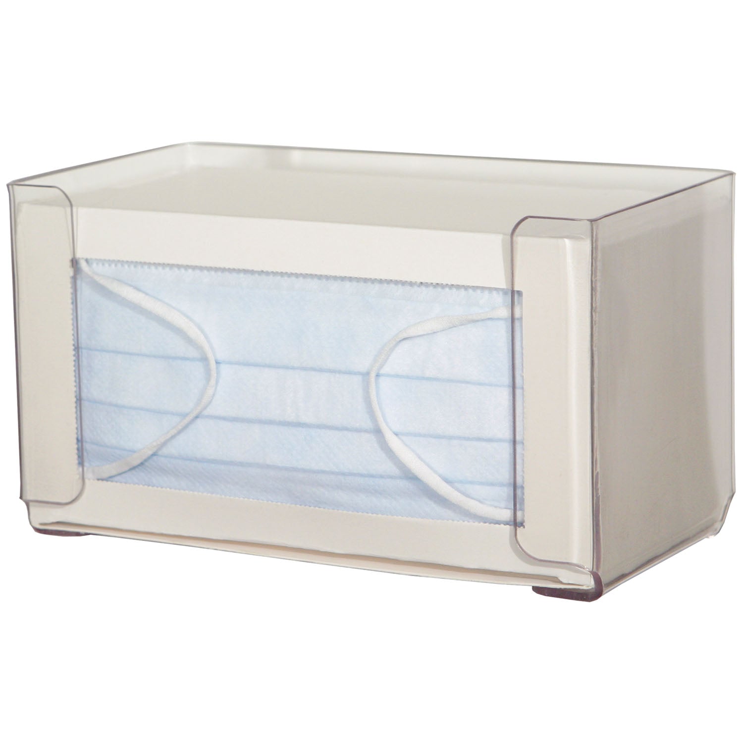 FP-038 - MarketLab, Inc. - Face Mask Dispenser, Earloop Style, Holds One Box of Earloop Style Face Masks, Keyholes For Wall Mounting, Clear PETG Plastic, 7 11/16 W x 4 5/16 H x 4¼"D (Made in USA)    , ea