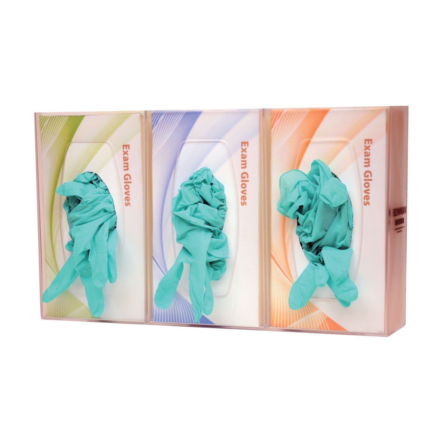 GL300-1214 - MarketLab, Inc. - Glove Box Dispenser, Triple with Dividers, Holds Three Boxes of Gloves, Three-Way Keyholes For Vertical or Horizontal Wall Mounting, Semi-Transparent, Injection Molded Polycarbonate Plastic, 17 1/16"W x 10 1/8"H x 4¼"D (Mad