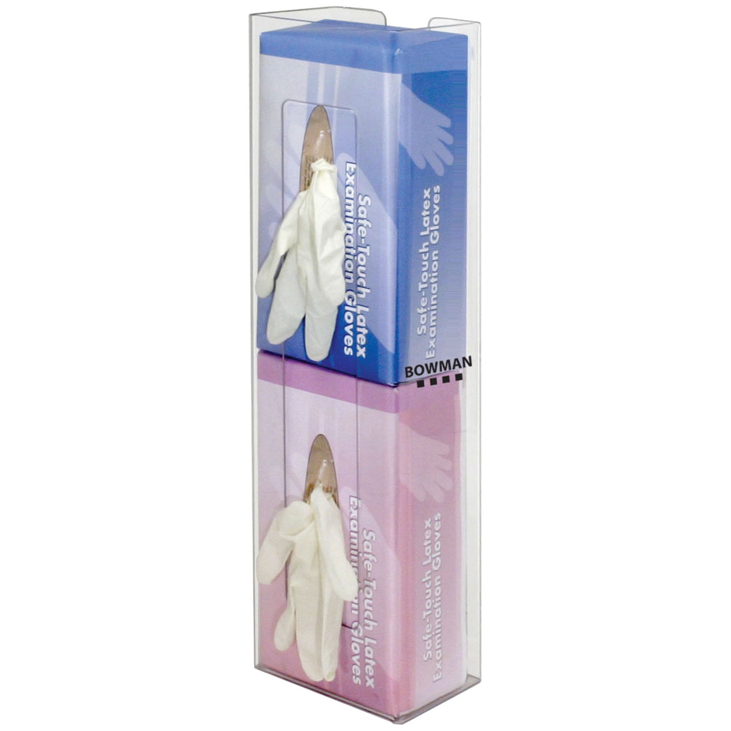 GP-106 - MarketLab, Inc. - Glove Box Dispenser, Double, Space Saver, Holds Two Boxes of Gloves (End-to-End), Two-Way Keyholes For Vertical or Horizontal Wall Mounting, Clear PETG Plastic, 5 11/16"W x 20 1/8"H x 4 1/16"D (Made in USA)    , ea