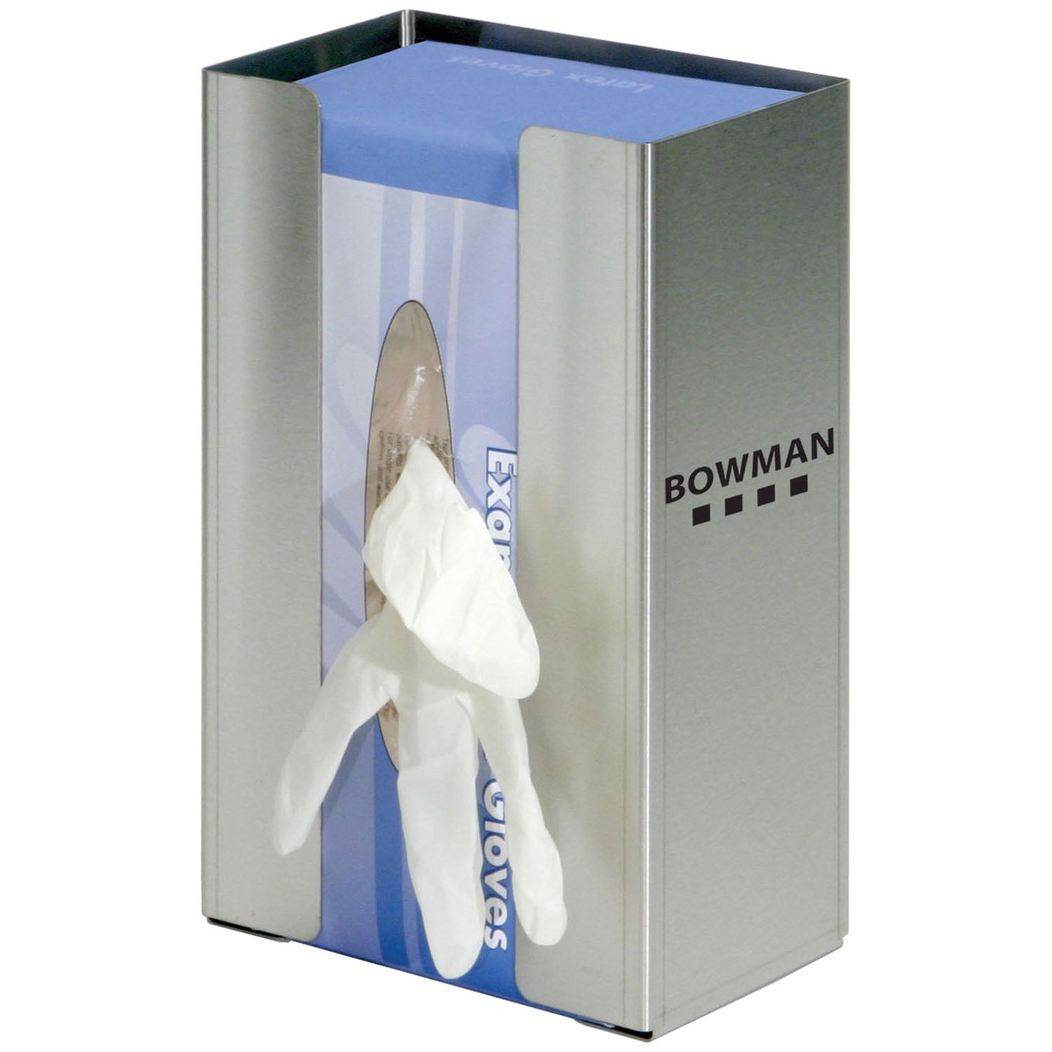 GS-073 - MarketLab, Inc. - Glove Box Dispenser, Single, Large Capacity with Flexible Spring, Holds One Box of Gloves, Two-Way Keyholes For Vertical or Horizontal Wall Mounting, Stainless Steel, 6½"W x 9 15/16"H x 3 13/16"D (Made in USA)    , ea