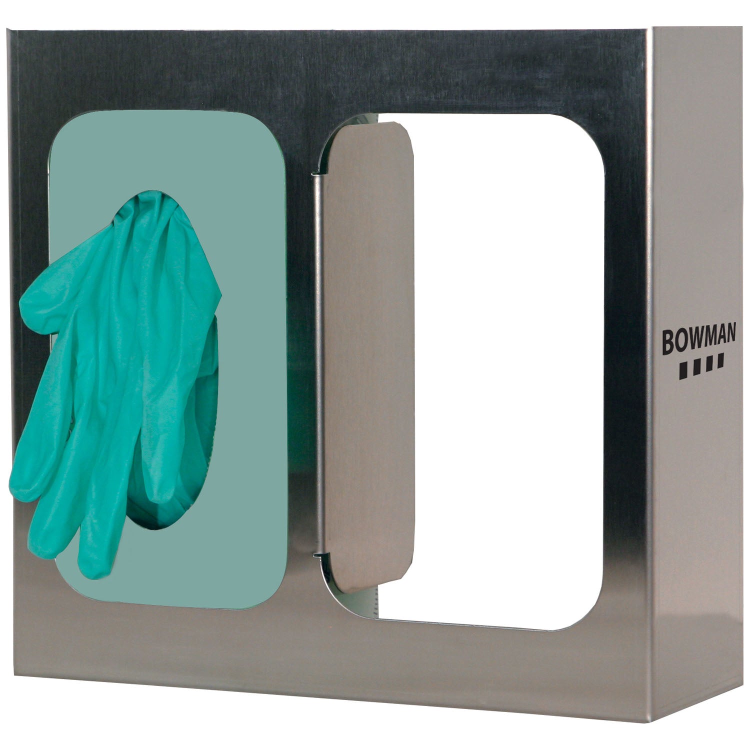 GS-122 - MarketLab, Inc. - Glove Box Dispenser, Double with Dividers, Holds Two Boxes of Gloves, Two-Way Keyholes For Vertical or Horizontal Wall Mounting, Stainless Steel, 10 9/16"W x 10"H x 3 13/16"D (Made in USA)    , ea