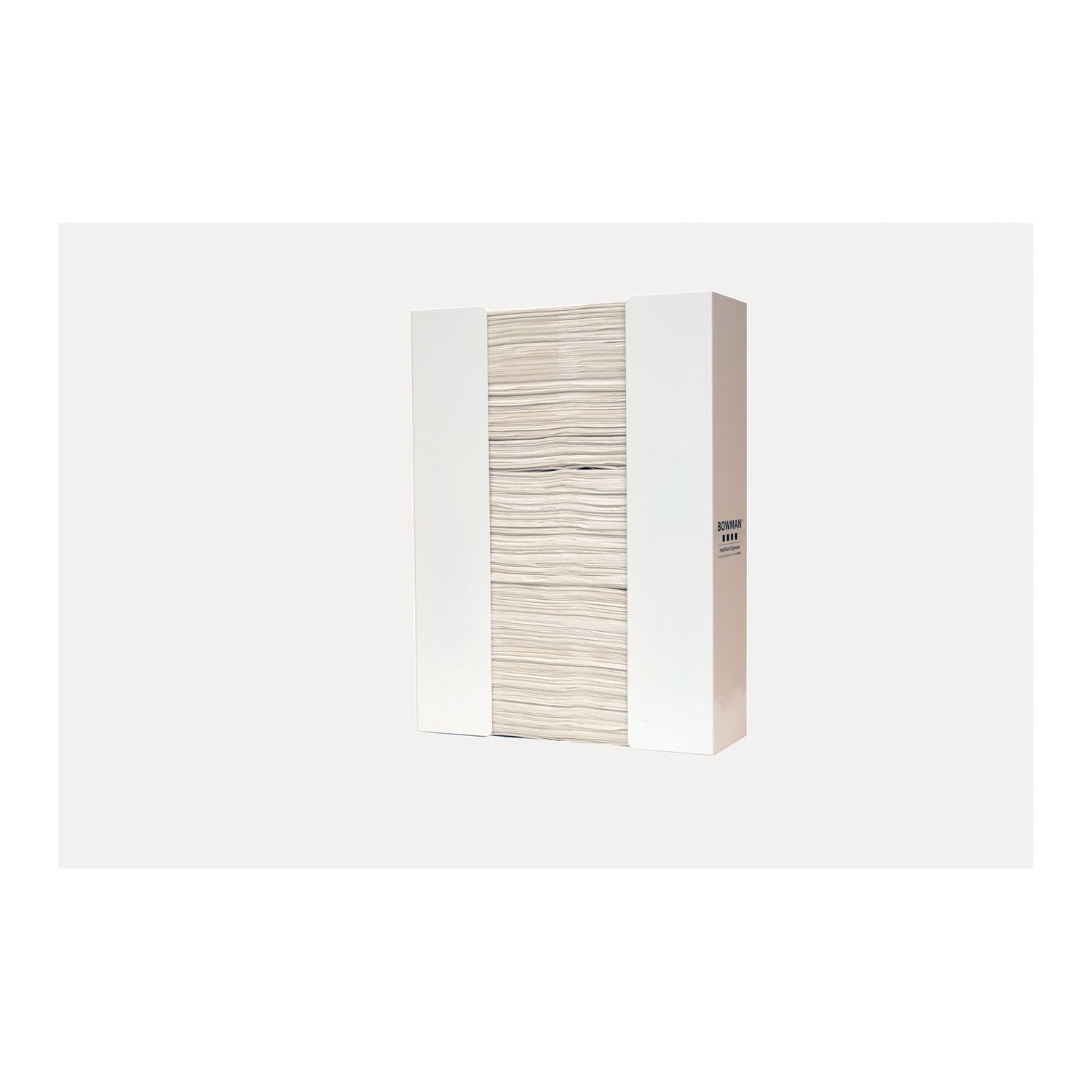 TB-003 - MarketLab, Inc. - Towel Dispenser, Tall, Holds C-Fold or Z-Fold Towels, Keyholes For Wall Mounting, White Powder Coated Steel, 11¼"W x 15¼"H x 3¾"D (Made in USA)    , ea