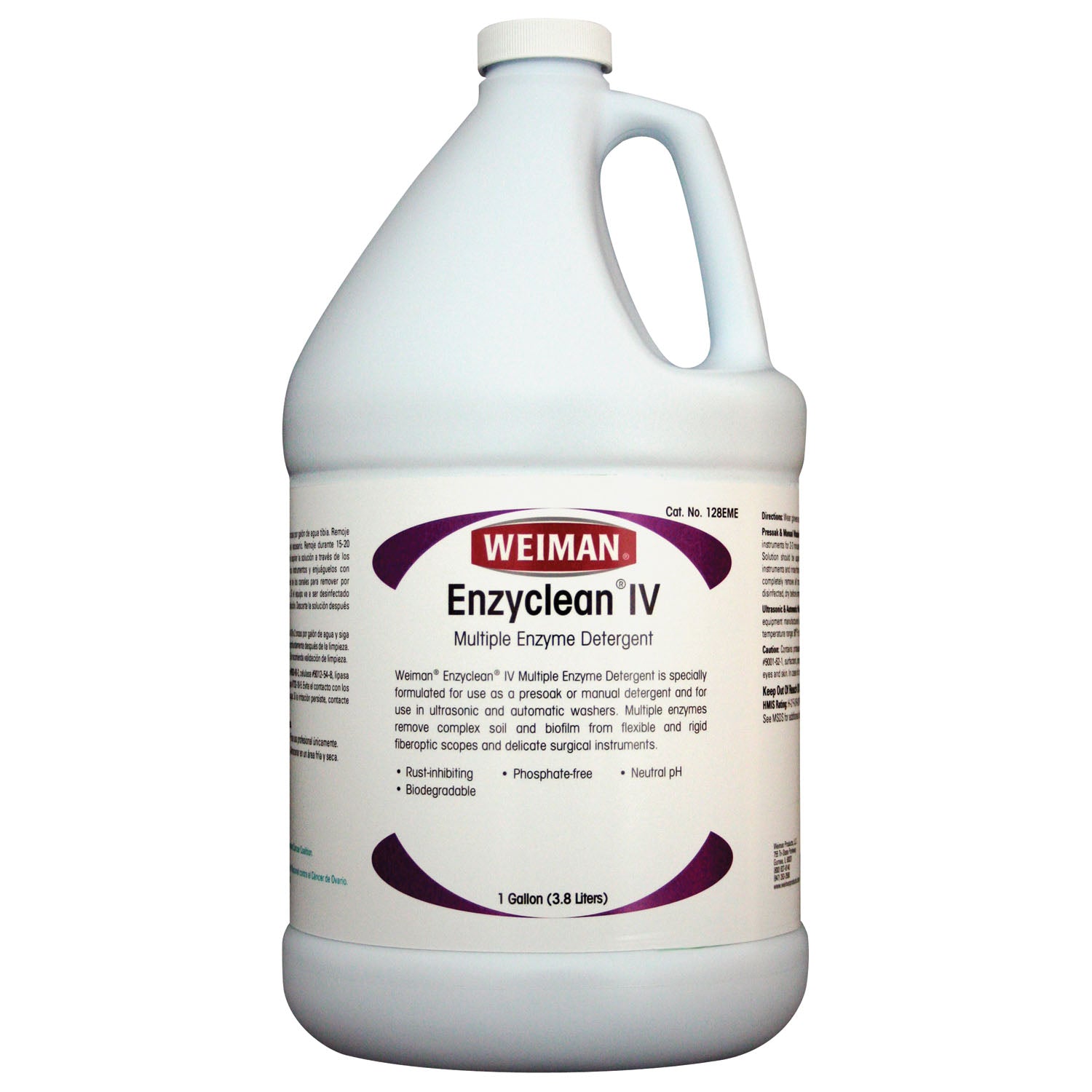 128EME - Micro-Scientific, USA - Enzyclean® IV Multiple Enzyme Detergent, 1 Gallon, 4/cs (US Only) (36 cs/plt)    , cs