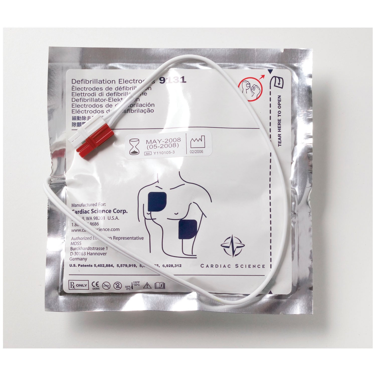 9131-001 - Zoll Medical - Adult Defibrillation Electrodes, For Powerheart or CardioVive AEDs, 2 Year Warranty, 1 set/pk    , pk