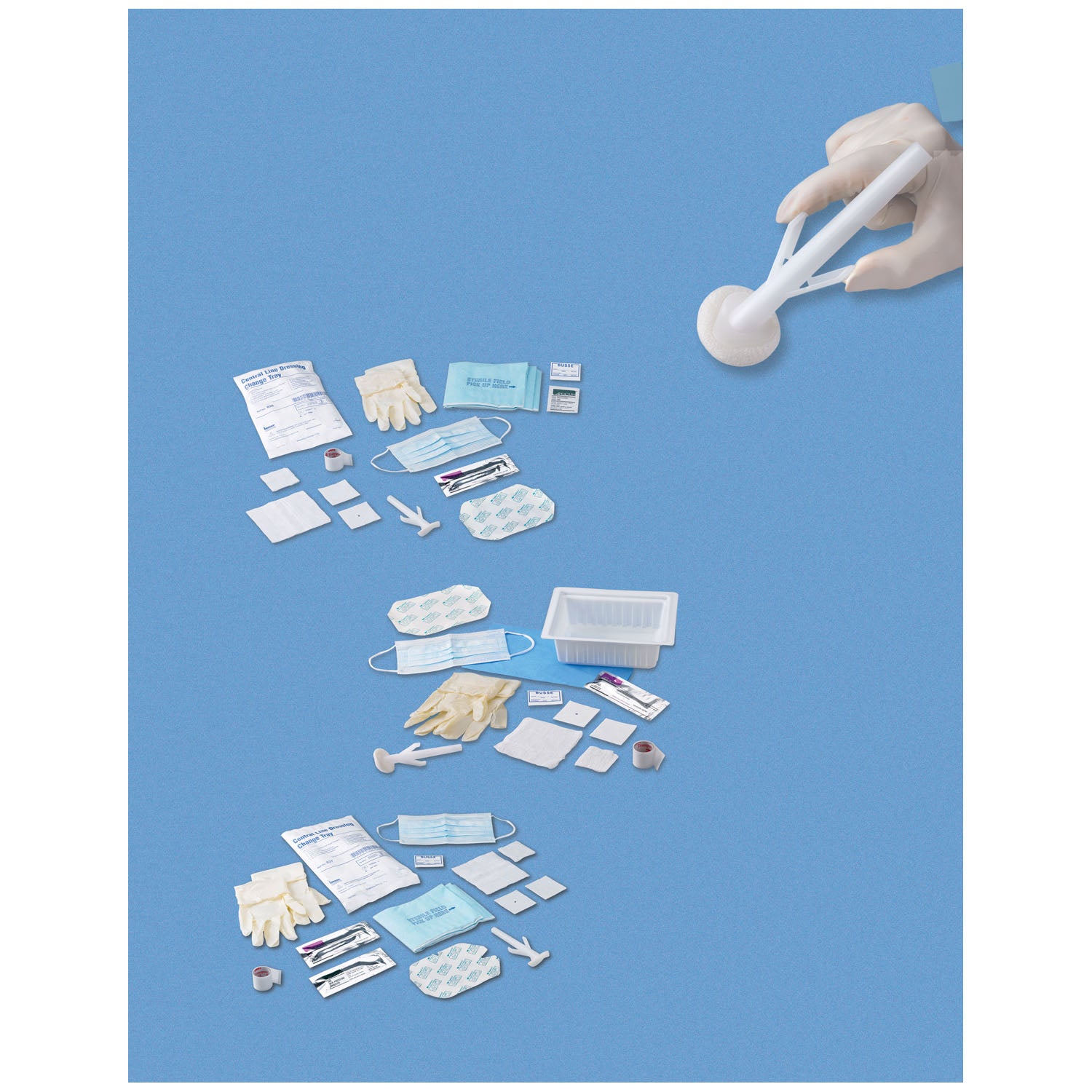 835 - Busse Hospital Disposables, Inc. - Central Line Kit, Tegaderm™ Dressing & ChloraPrep® One-Step Applicator, Sterile, 30/cs (US Only)    , cs