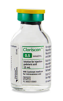Clariscan 0.5 mmol/mL MRI contrast medium vial for intravenous use, 15 mL