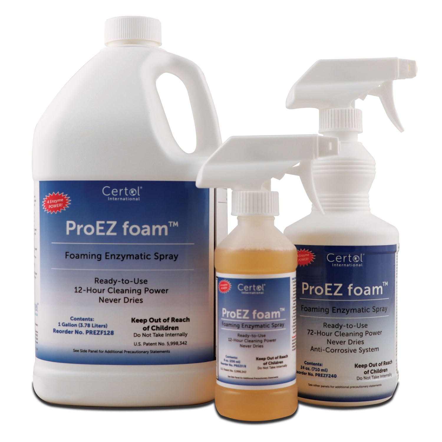 PREZF128 - MicroCare, LLC - 補充洗滌劑，1 加侖四重酶泵噴霧，4 瓶/箱