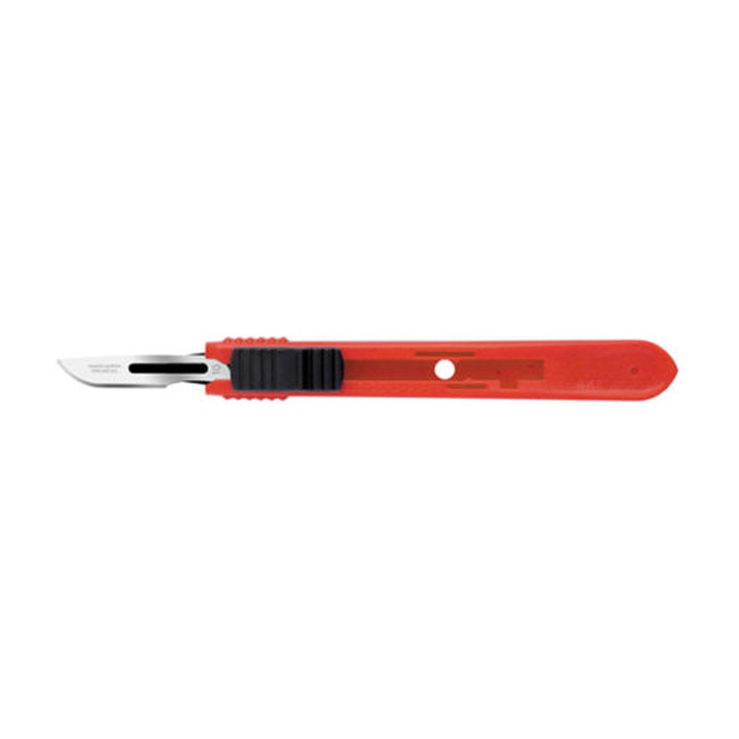 05SM10 - Cincinnati Surgical Company - Safety Scalpels, Swann Morton, Stainless Steel, Red Handle, Size 10, Disposable, Sterile, 25/bx (DROP SHIP ONLY)    , bx