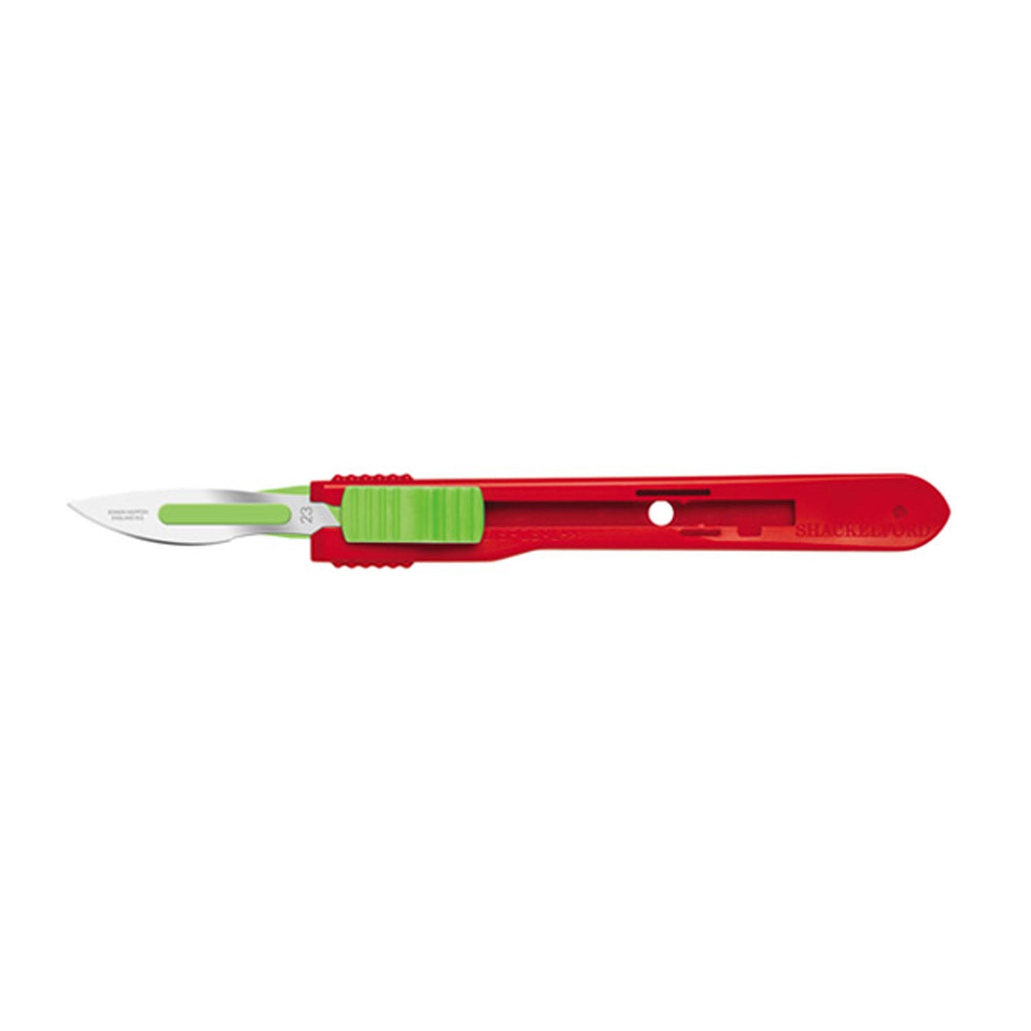 05SM23 - Cincinnati Surgical Company - Safety Scalpels, Swann Morton, Stainless Steel, Red Handle, Size 23, Disposable, Sterile, 25/bx (DROP SHIP ONLY)    , bx