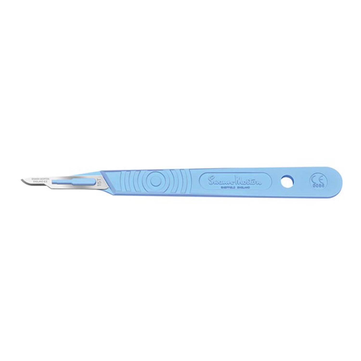 SM0592 - Cincinnati Surgical Company - Bisturí Swann Morton, tamaño 15, mango azul, desechable, estéril, caja de 10 (SOLO ENVÍO DIRECTO)