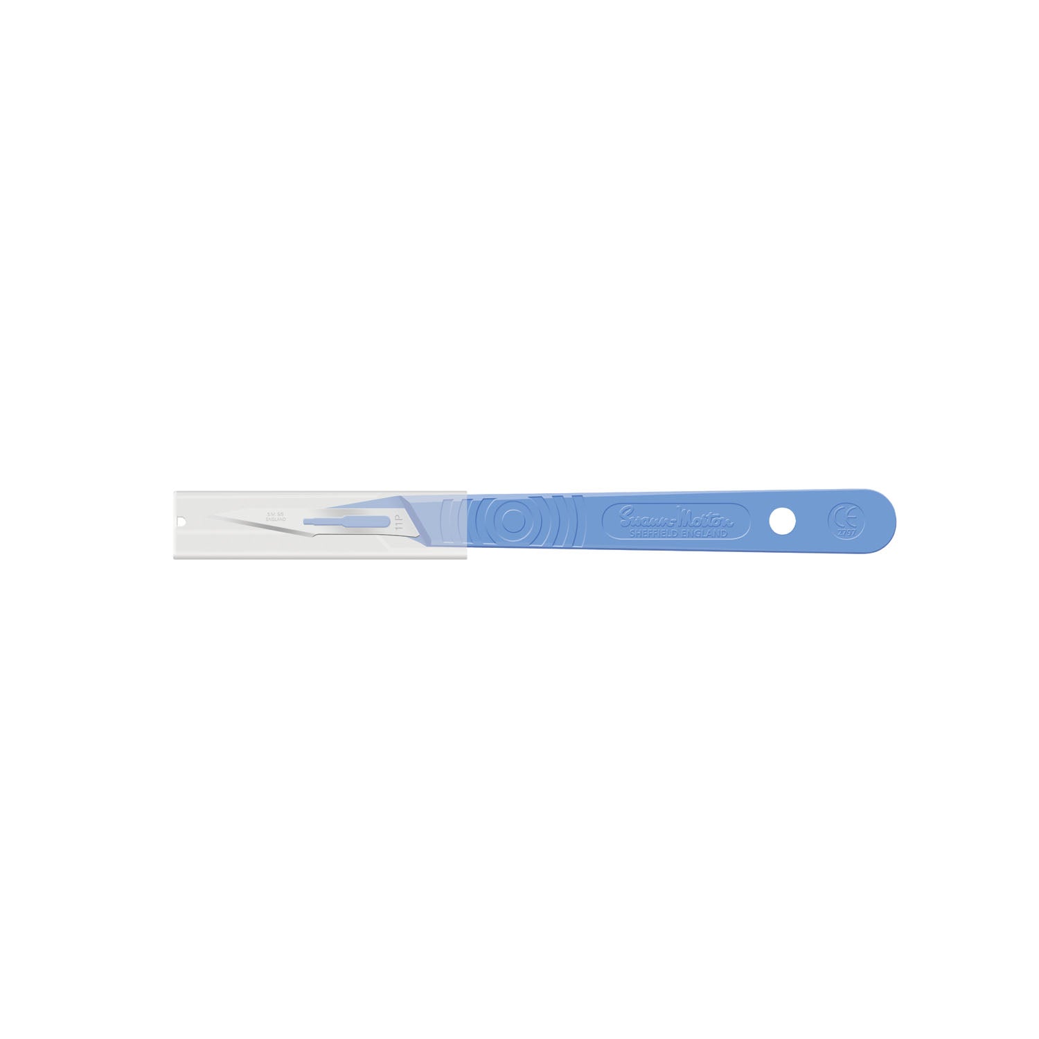 SM2391 - Cincinnati Surgical Company - Bisturí Swann Morton, acero inoxidable, tamaño 11p, mango azul, desechable, no estéril, a granel, 1000/caja (SOLO ENVÍO DIRECTO), caja