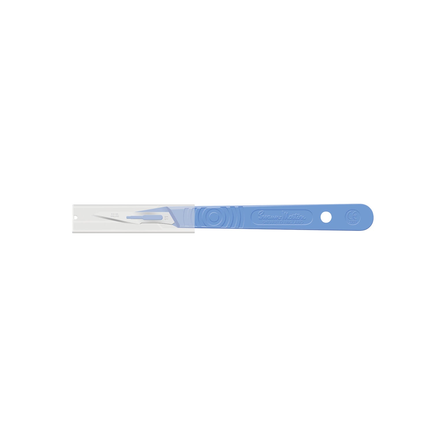 SM6603 - Cincinnati Surgical Company - Bisturí, con protección, de acero inoxidable, tamaño 11, mango azul, desechable, estéril, caja de 10 (SOLO ENVÍO DIRECTO)